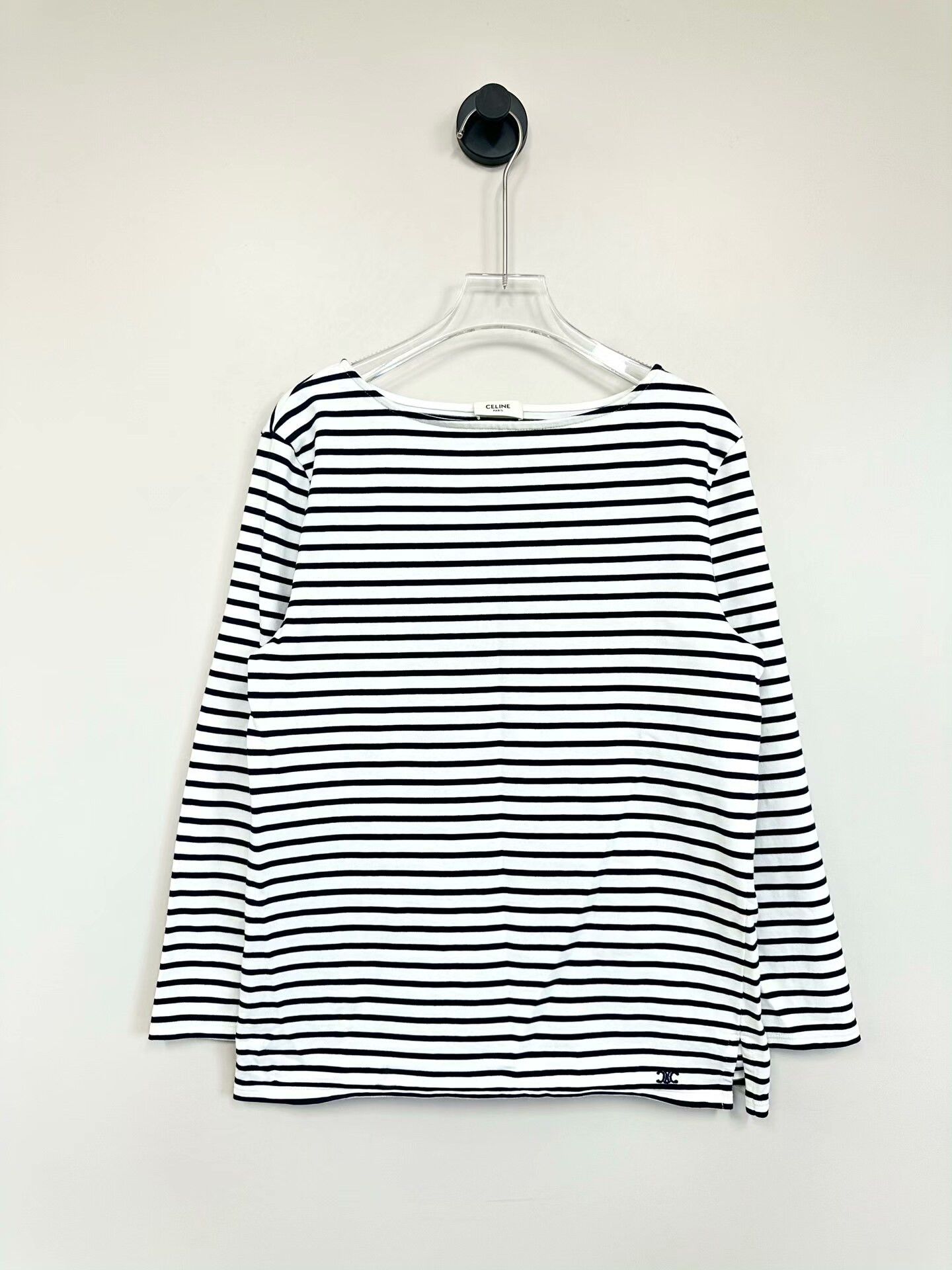 Celine Celine Black and White Stripe Sweatshirt Size L / US 10 / IT 46 - 1 Thumbnail