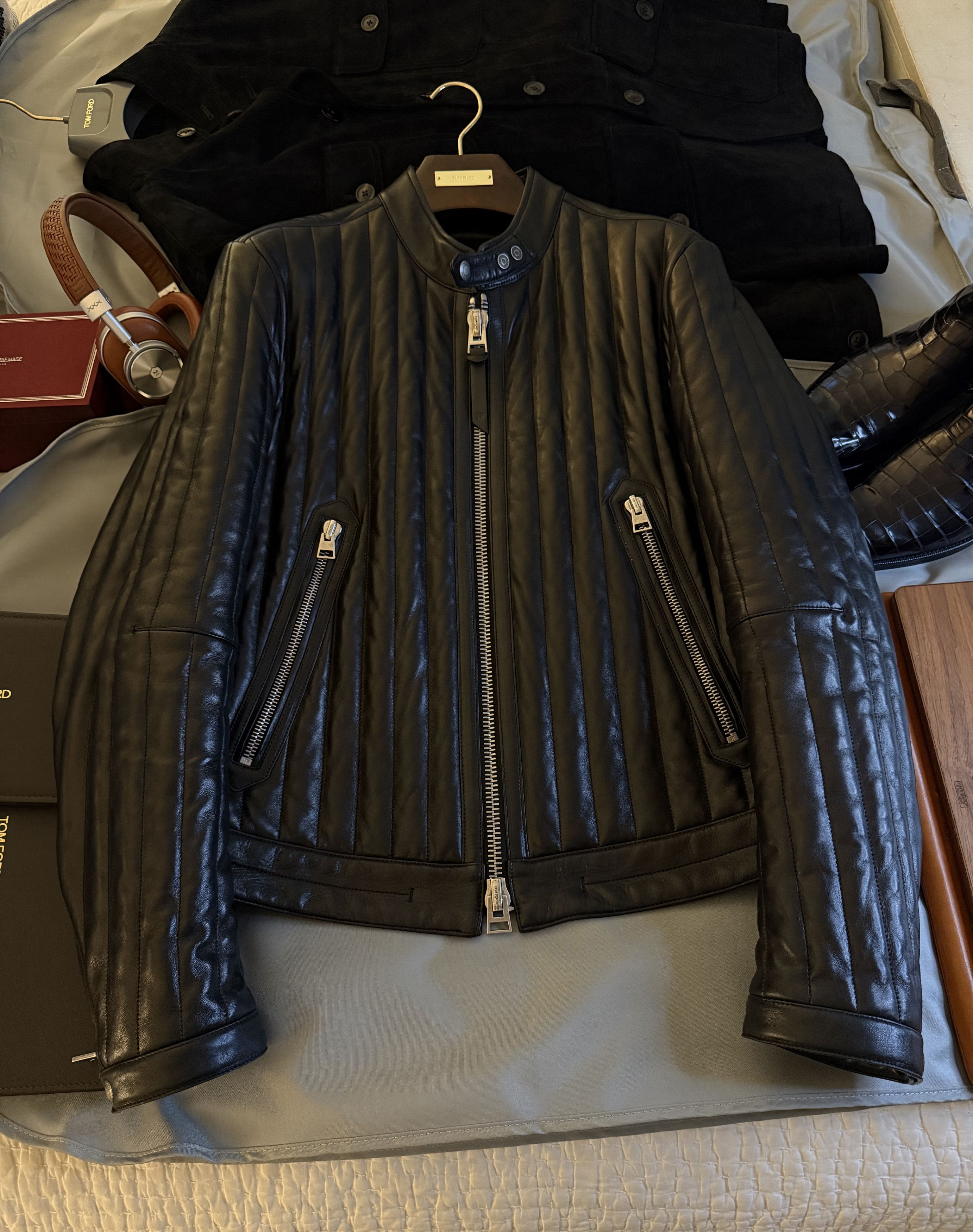 Tom Ford Ultimate New $8,200 w/tax Channel Quilted Cafe Racer Size US L / EU 52-54 / 3 - 12 Thumbnail