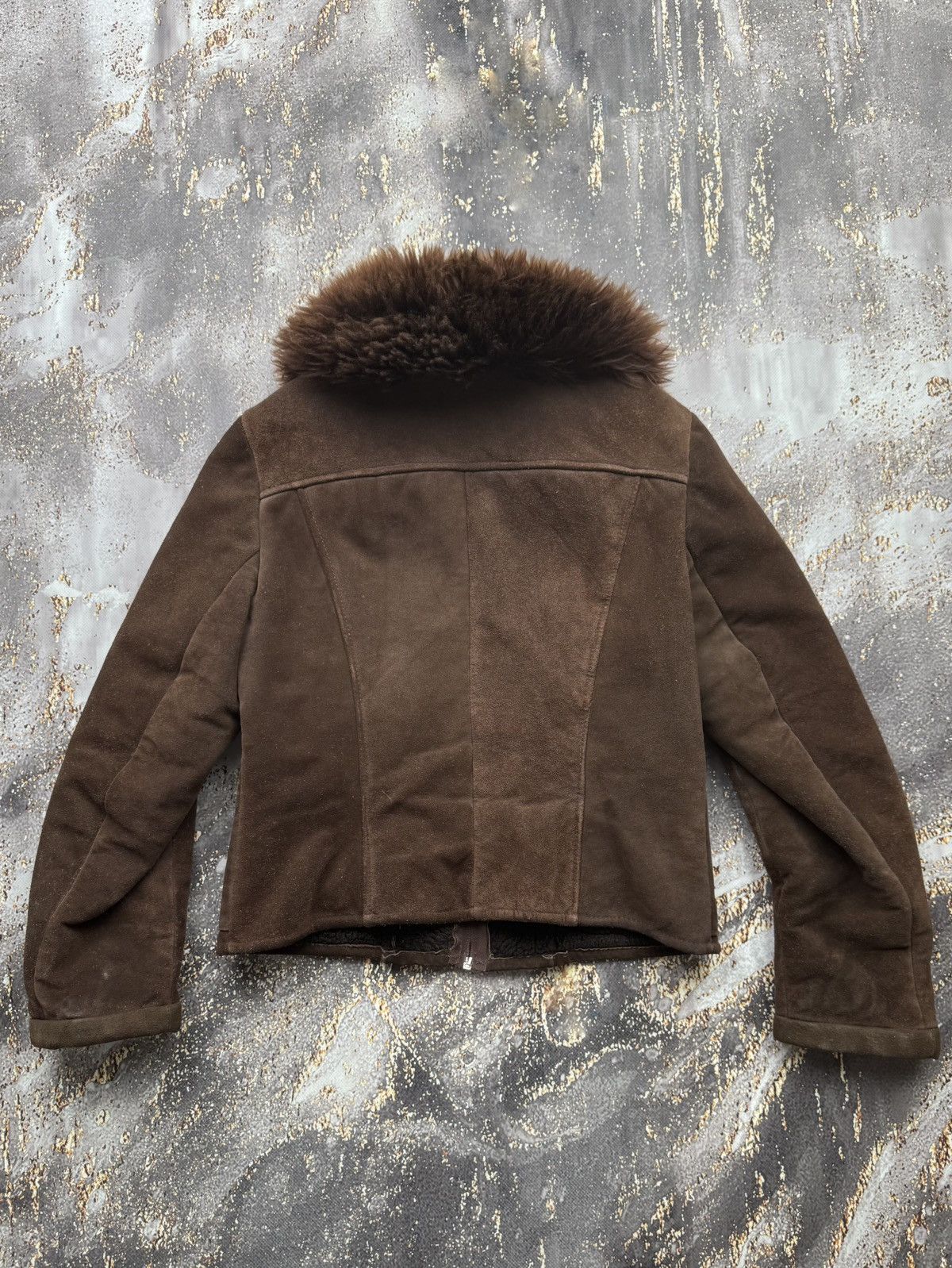 Genuine Leather Vintage Suede Leather Faux Fur Collar Jacket Size S / US 4 / IT 40 - 8 Thumbnail