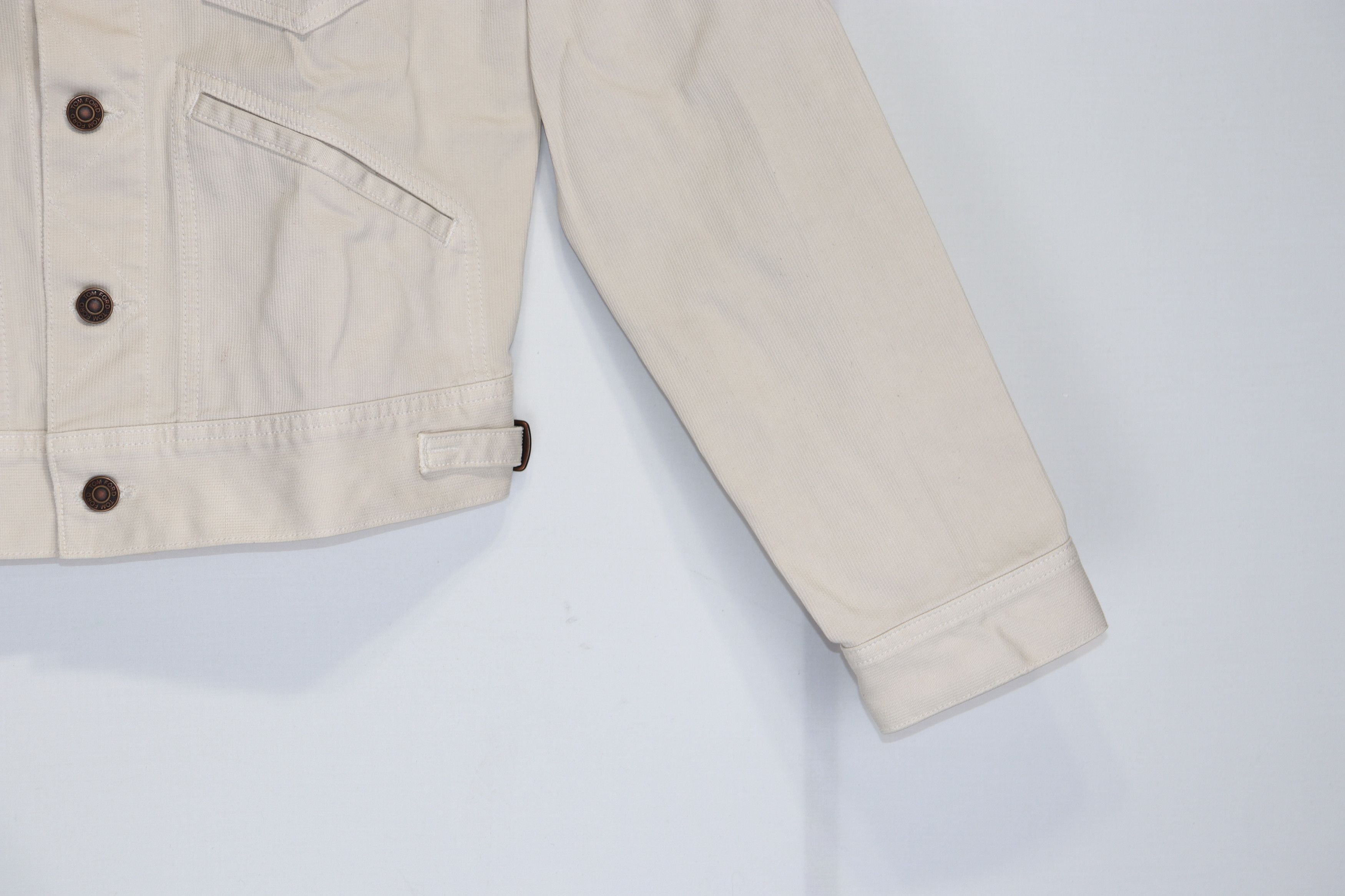 Tom Ford o1rshd1 Denim Jacket in Ivory Size US M / EU 48-50 / 2 - 5 Thumbnail