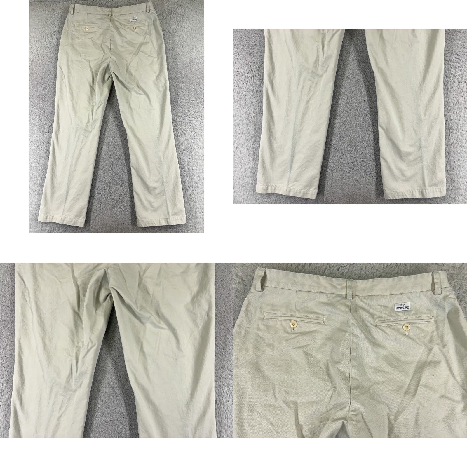 Wrangler VINEYARD VINES Pants Men 35 White Chino 100% Cotton Twill Golf Casual 35x32 READ Size US 35 - 9 Thumbnail
