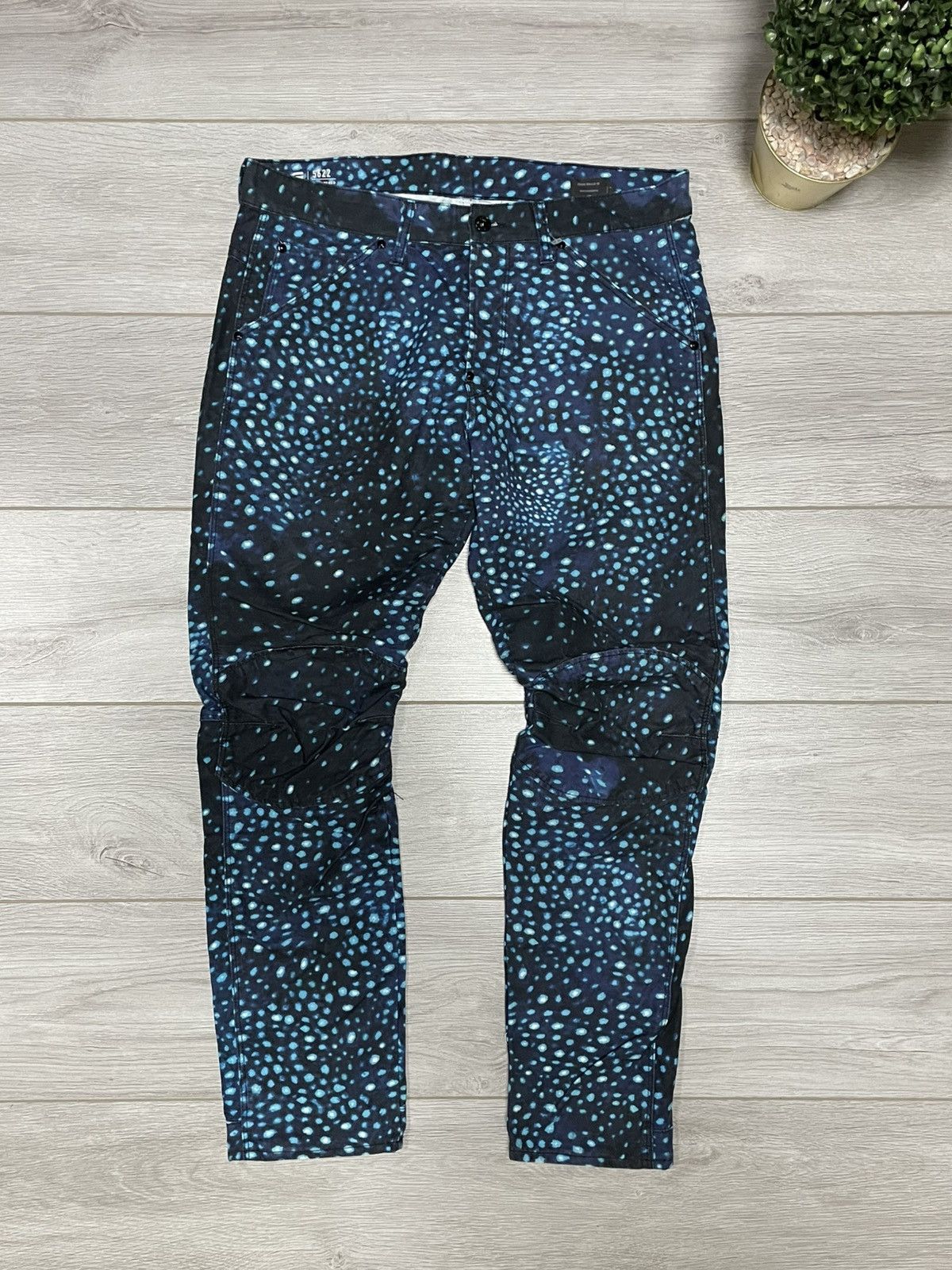 G-Star × Pharrell G stat Pharrell dot pants all over design aqua eb0 tapered Size US 33 - 1 Thumbnail
