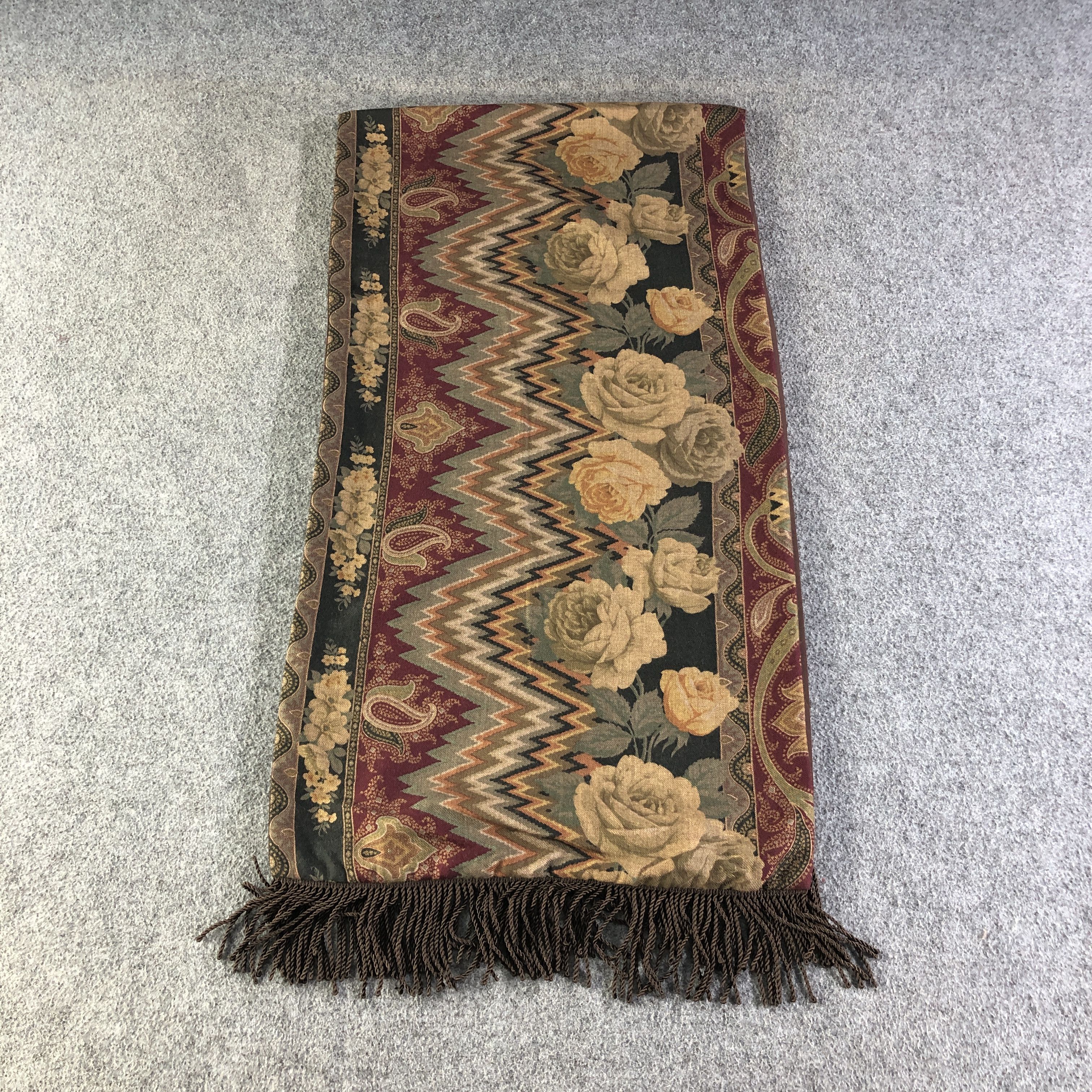 Japanese Brand Floral Wool Scarf Muffler Neckwear V2788 Size ONE SIZE - 2 Thumbnail