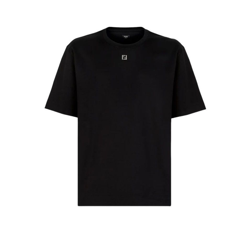 FENDI $890 Black Cotton T-shirt New & Authentic (Men's size: