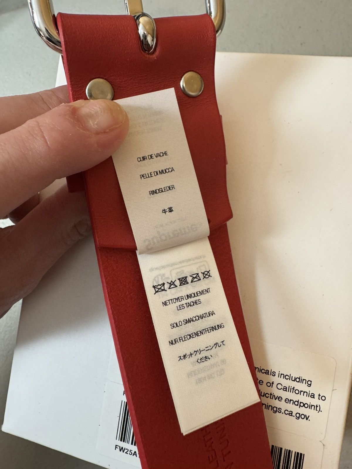 Supreme Supreme Repeat Leather Belt (FW25) Red - Size Large Size 42 - 4 Thumbnail