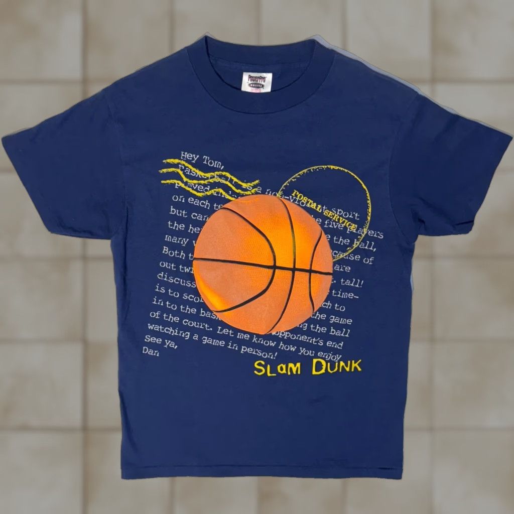 Vintage VINTAGE Oneita PowerPro Slam Dunk Tshirt Logo Crew Neck Blue L Mens Short Sleeve Cotton Jersey 2000s Size US L / EU 52-54 / 3 - 1 Thumbnail