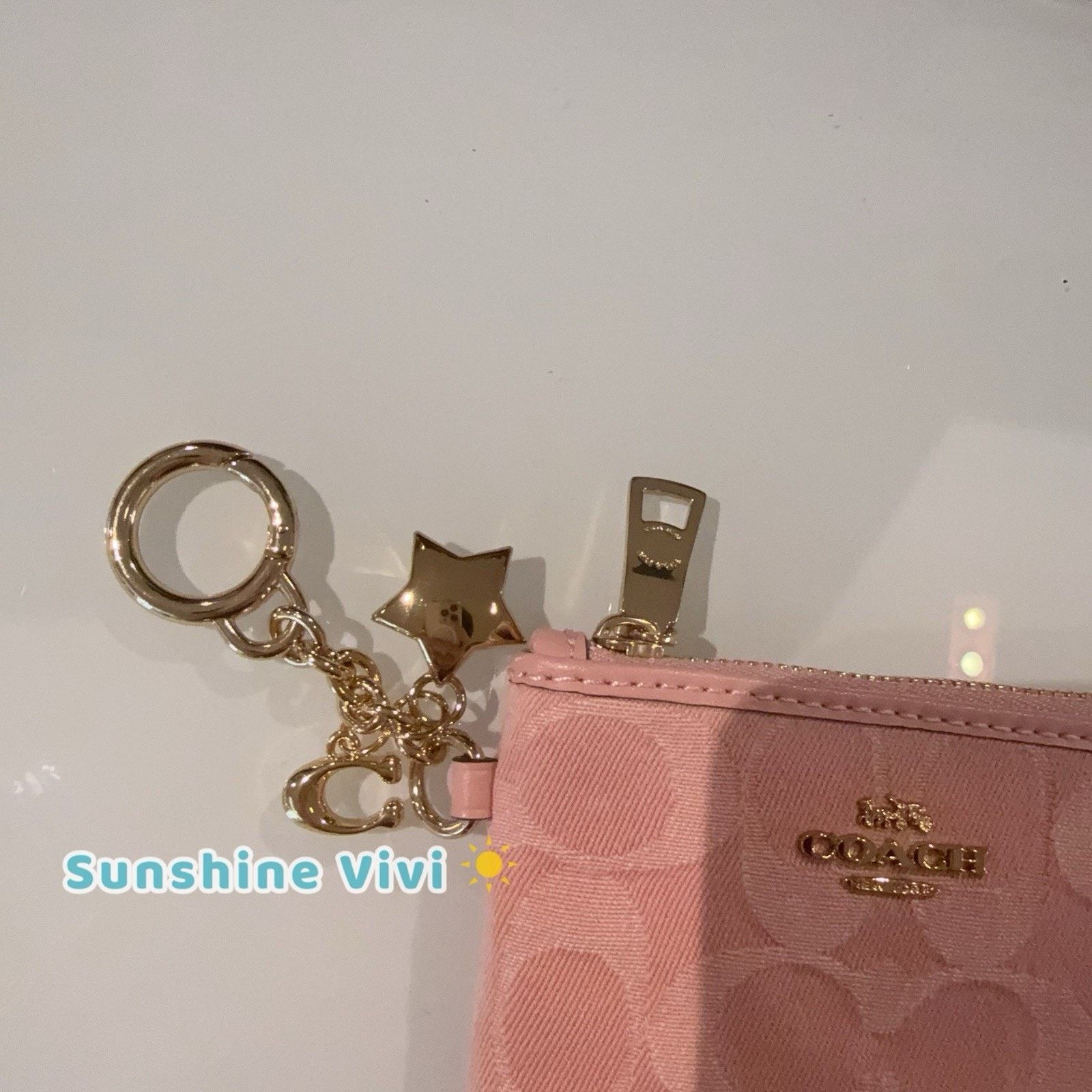 Coach NWT Coach Small Corner Zip Wallet Denim Charms CEU98 Pink Size ONE SIZE - 9 Thumbnail