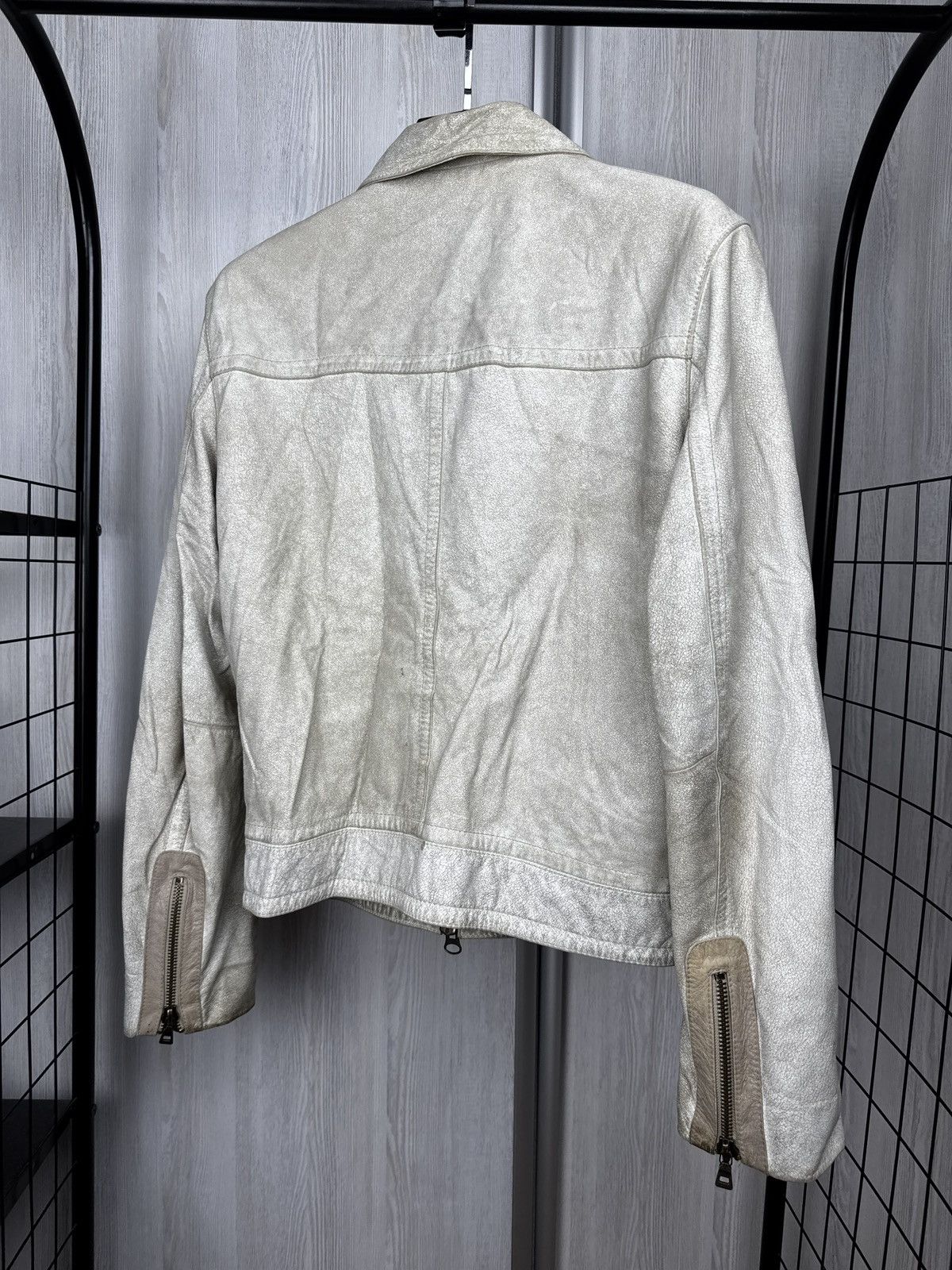 Other Leonardo White faded leather biker jacket vintage size 50 Size US M / EU 48-50 / 2 - 10 Thumbnail