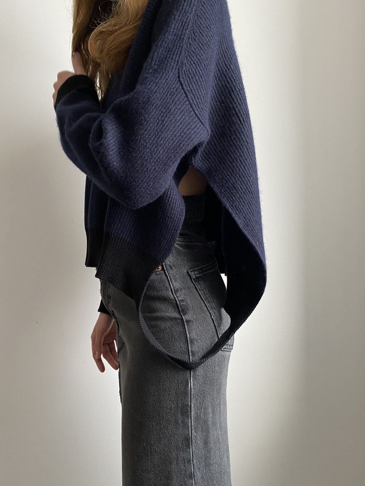Helmut Lang HELMUT LANG WOMEN NAVY BLUE SWEATER COTTON WOOL SIZE S Size S / US 4 / IT 40 - 17 Thumbnail