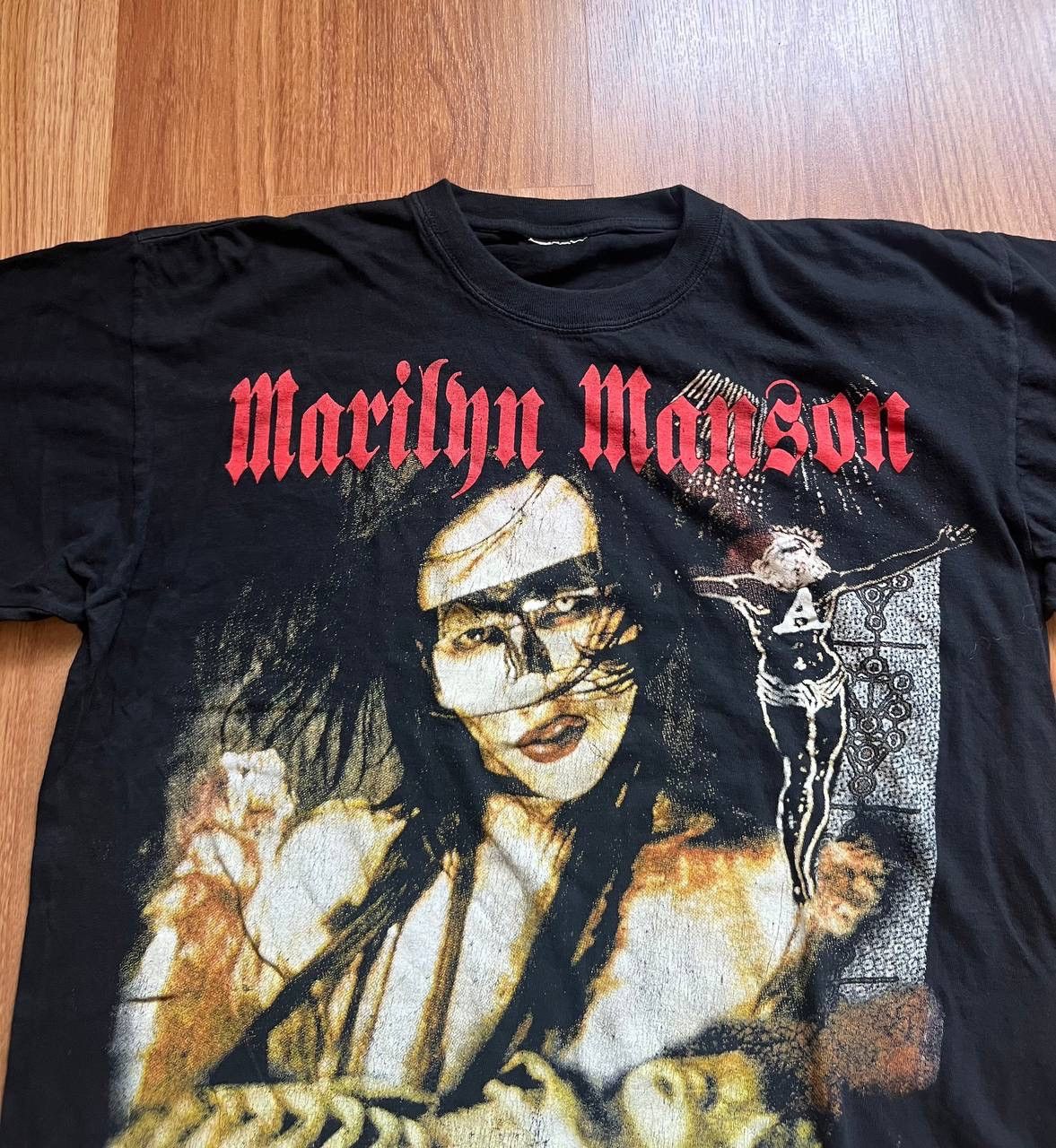 Band Tees × Marilyn Manson × Vintage Vintage Marilyn Manson T Shirt Band Tour Tee Size US L / EU 52-54 / 3 - 3 Thumbnail