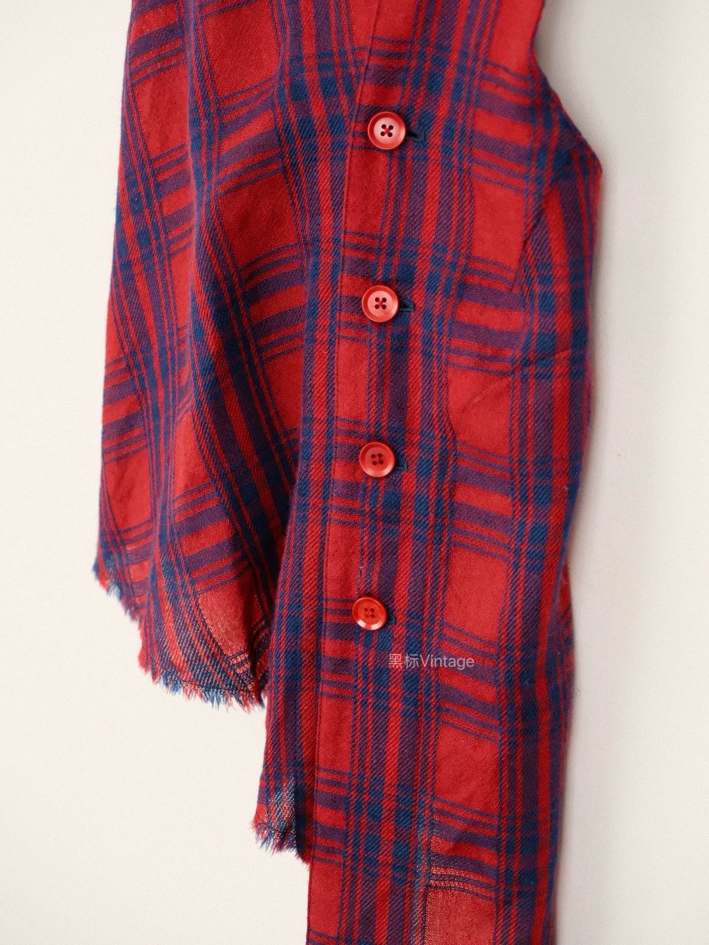 Yohji Yamamoto Yohji Yamamoto 07AW Asym Check Red/Blue Dress Women's Size L / US 10 / IT 46 - 7 Thumbnail