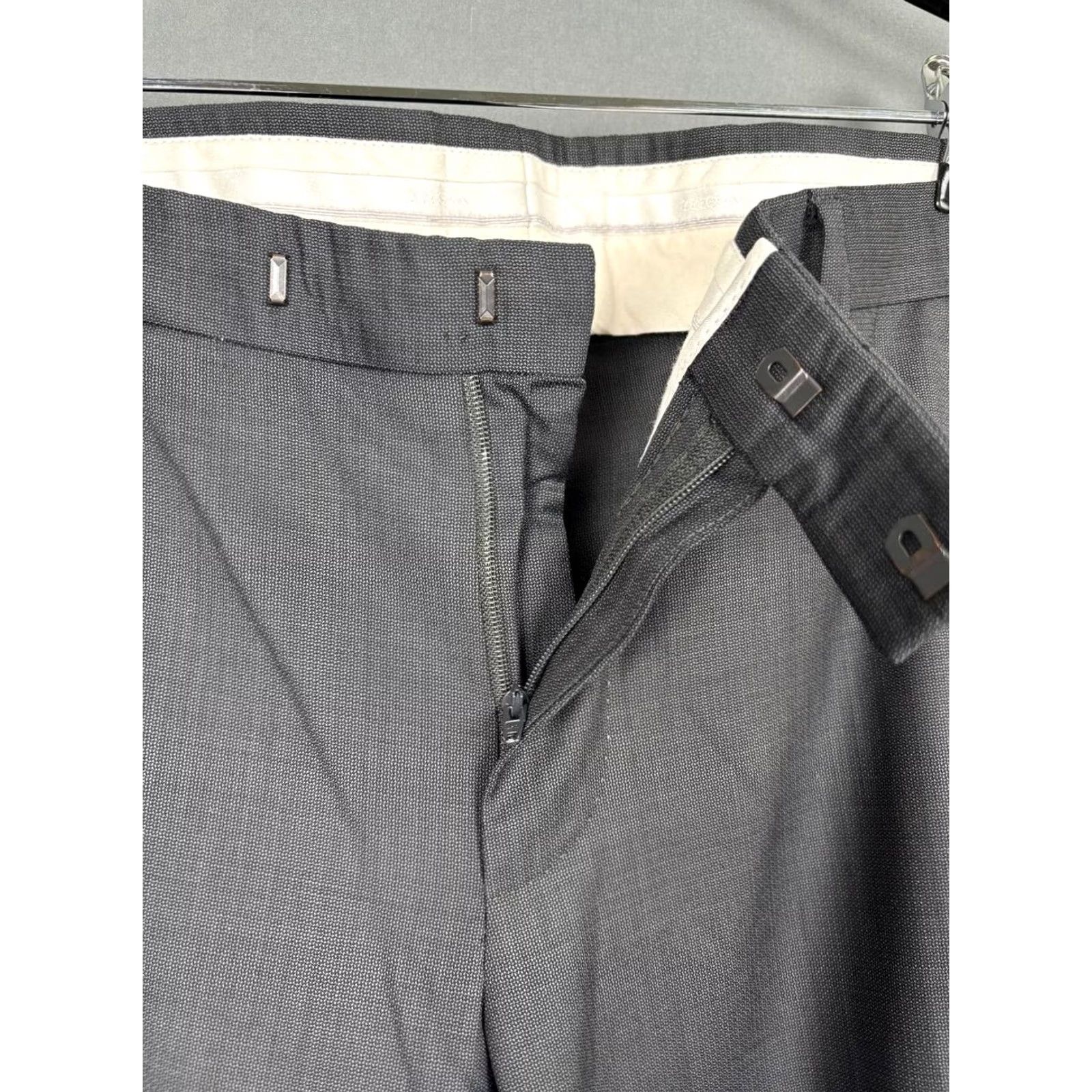 Z Zegna Z Zegna Pants Mens Size 48R Gray Wolle Flat Front Slim Straight Leg Dress Size US 32 / EU 48 - 4 Thumbnail