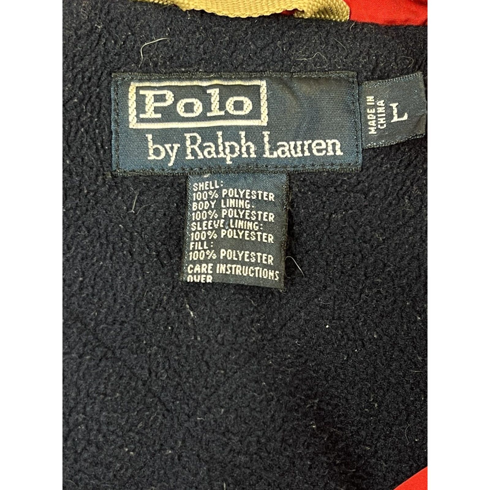 Polo Ralph Lauren VTG Polo Ralph Lauren Jacket Coat L Bomber Fleece Lined Hidden Hood Zipper Quilted Embroidered Logo Red Mens Size US L / EU 52-54 / 3 - 2 Thumbnail