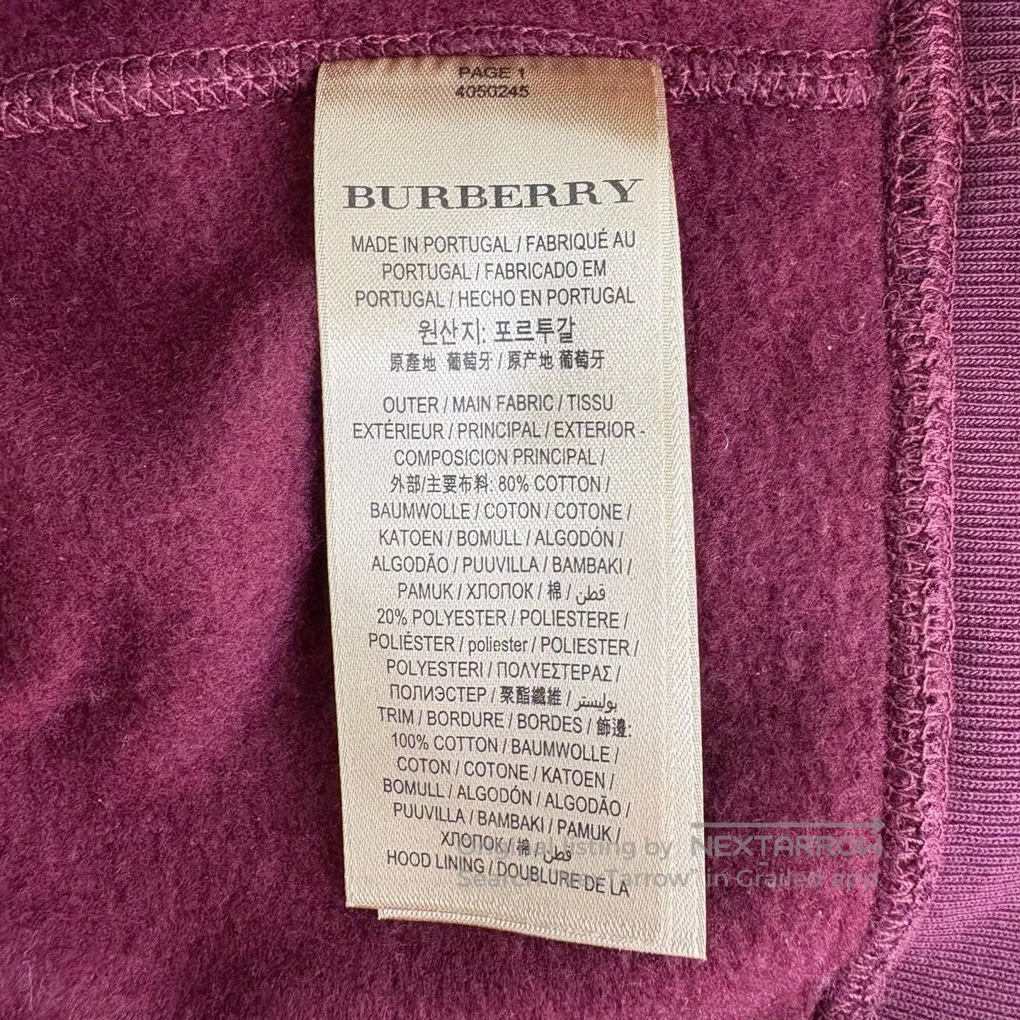 Burberry Burberry Red wine-colored zipper combat spurs embroidered Size US XS / EU 42 / 0 - 4 Thumbnail