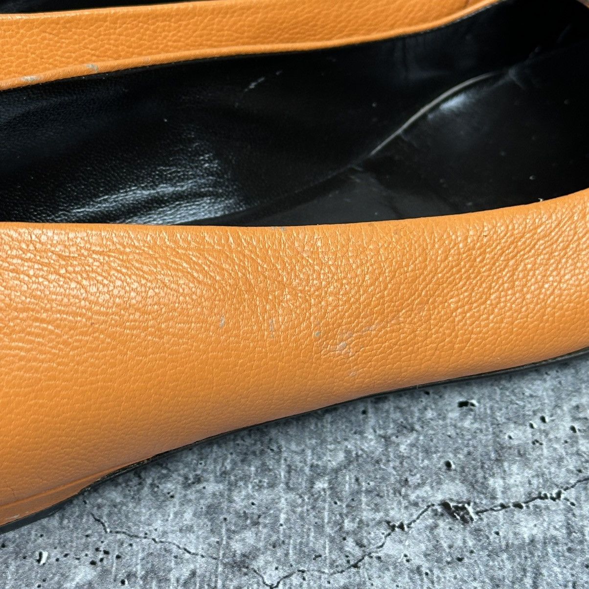 Miu Miu Vintage Miu Miu Bow Pointed Toe Leather Shoe Orange Sz 37 Size US 7 / IT 37 - 11 Thumbnail