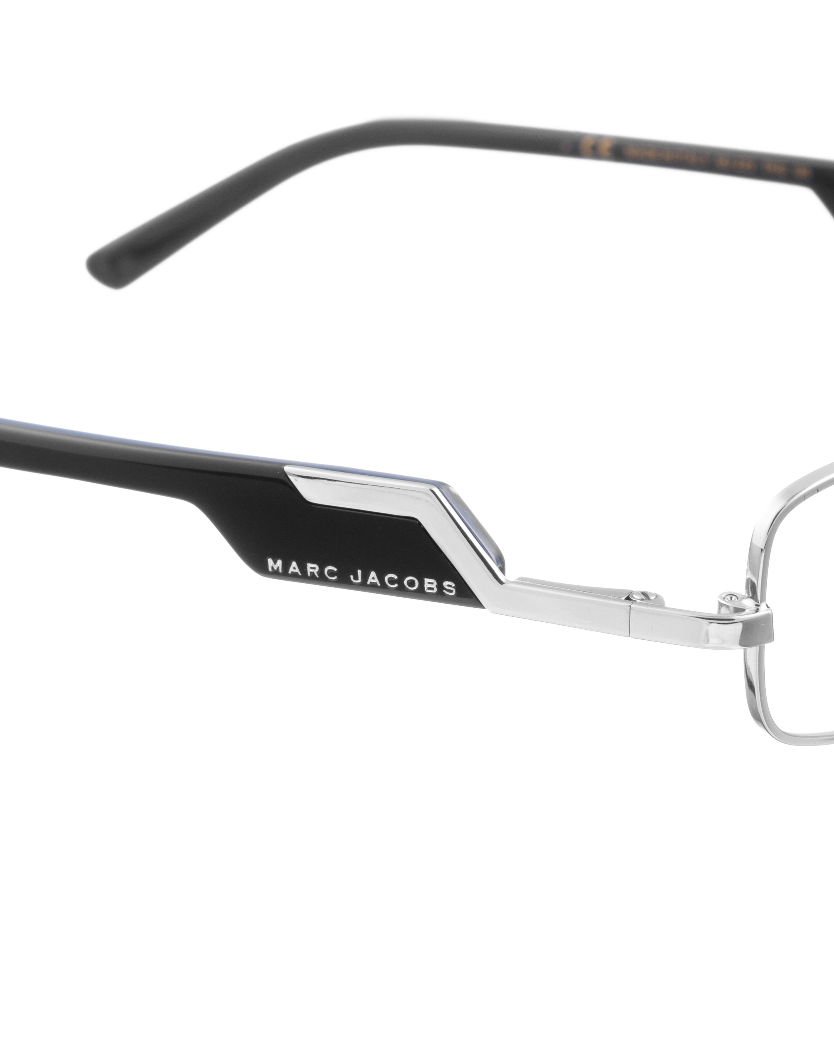 Marc Jacobs Marc Jacobs 00s Black and Silver Rectangular Glasses Size ONE SIZE - 3 Thumbnail