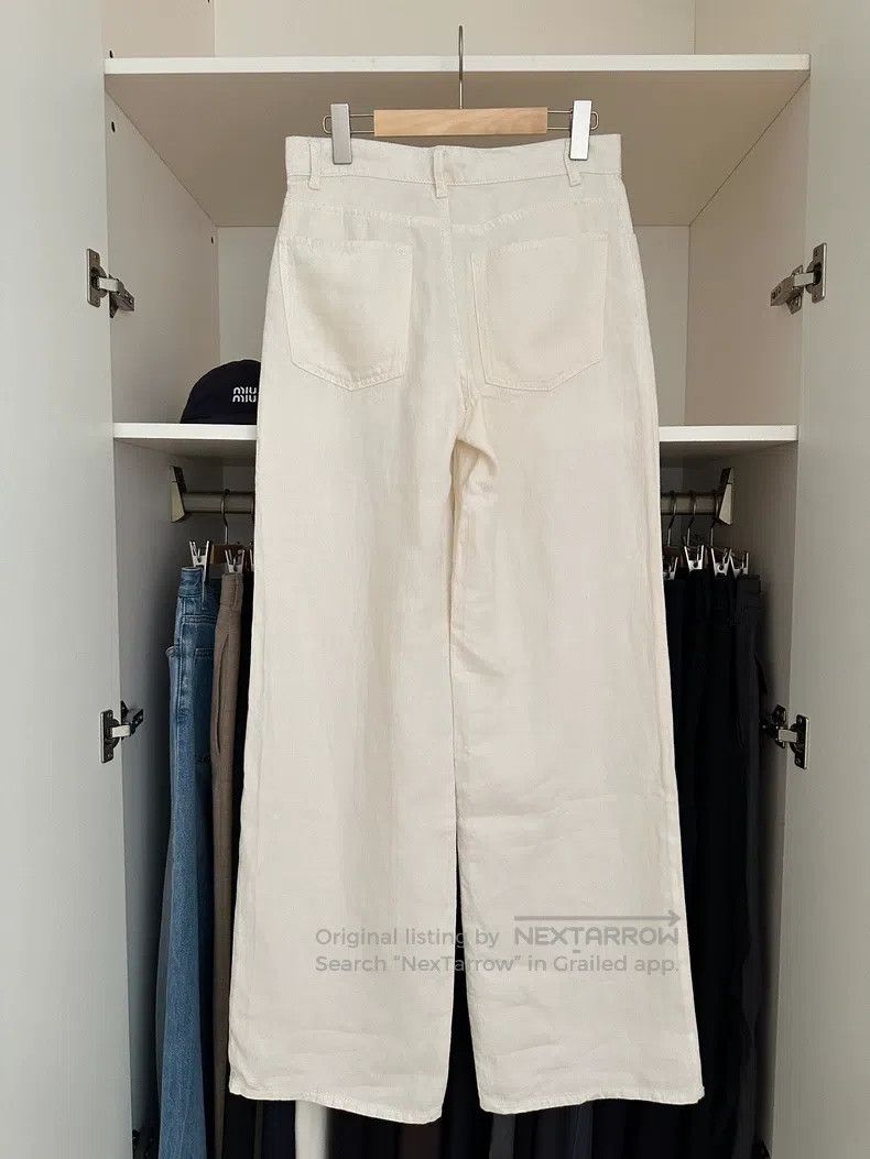 The Row The Row size 26 Eglitta White Linen Pants Size 26" / US 2 / IT 38 - 3 Thumbnail