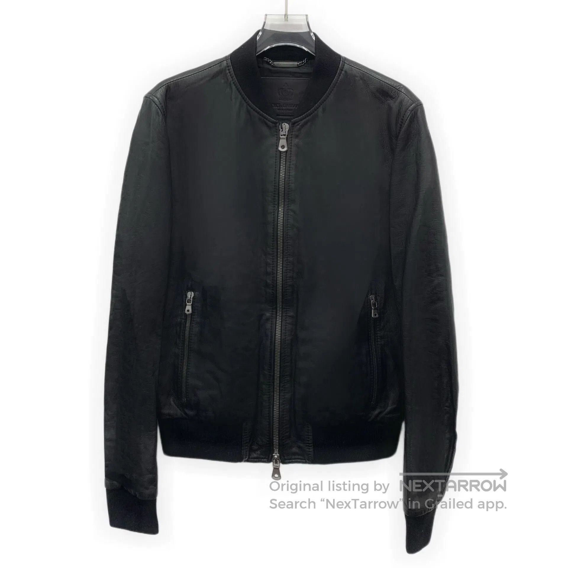 Dolce & Gabbana Dolce Gabbana Black lamb leather stand collar zip long-sle Size US S / EU 44-46 / 1 - 1 Thumbnail