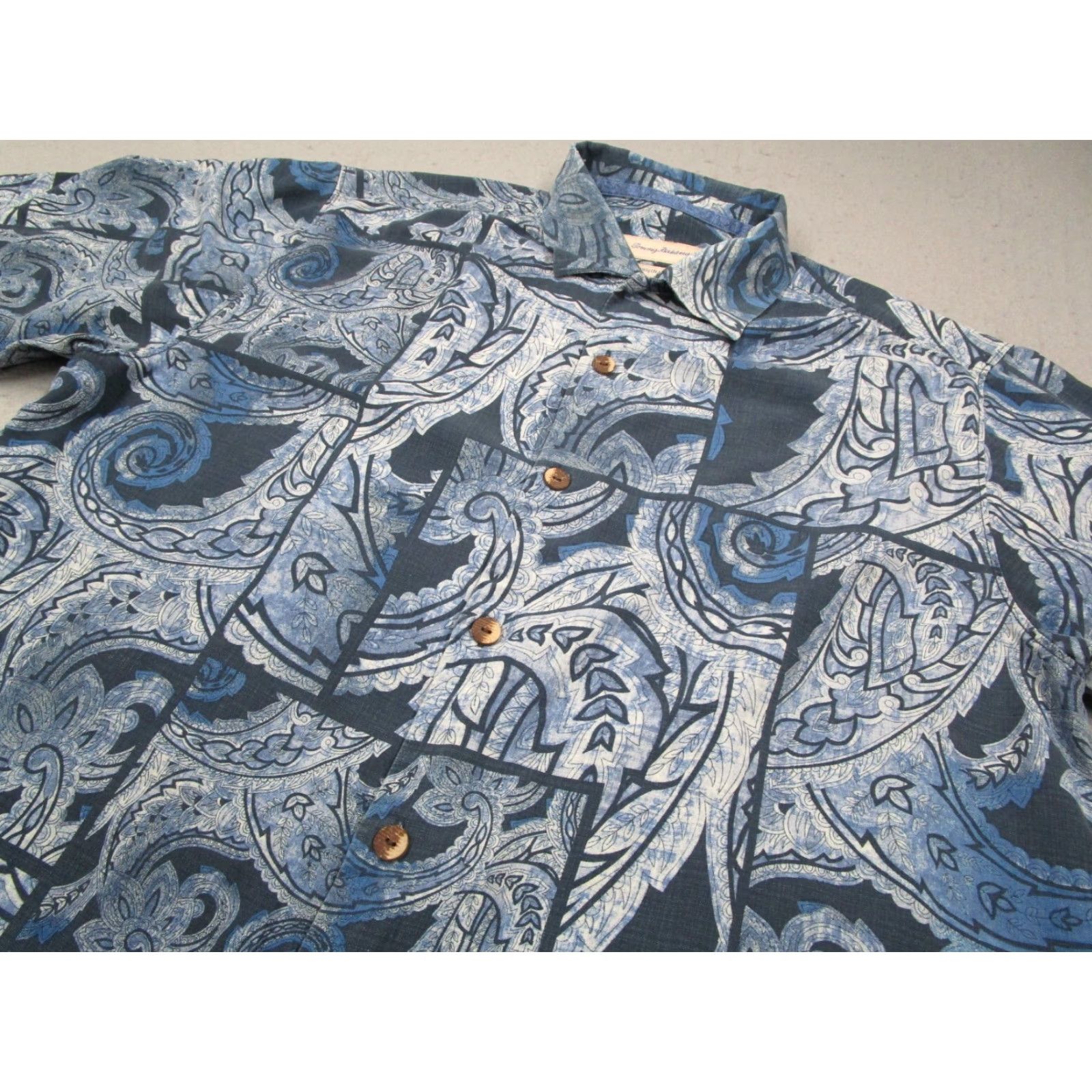 Tommy Bahama TOMMY BAHAMA Shirt Men Large Original Blue Camp Button Up Silk Hawaiian Abstract Floral Button-Up Short Sleeve Casual Size US L / EU 52-54 / 3 - 2 Thumbnail