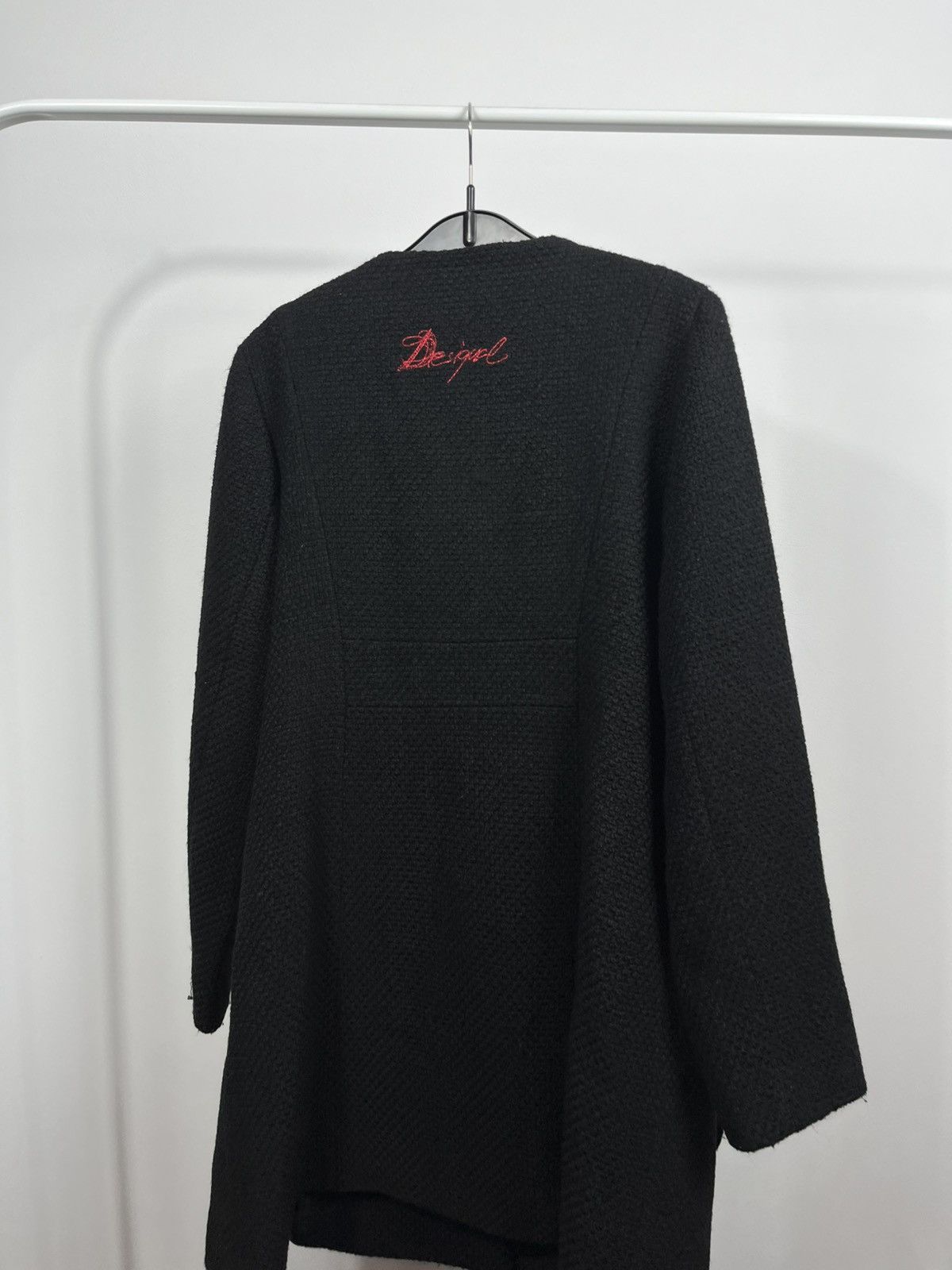 Desigual Desigual black textured long jacket with pockets size 46 Size XL / US 12-14 / IT 48-50 - 14 Thumbnail