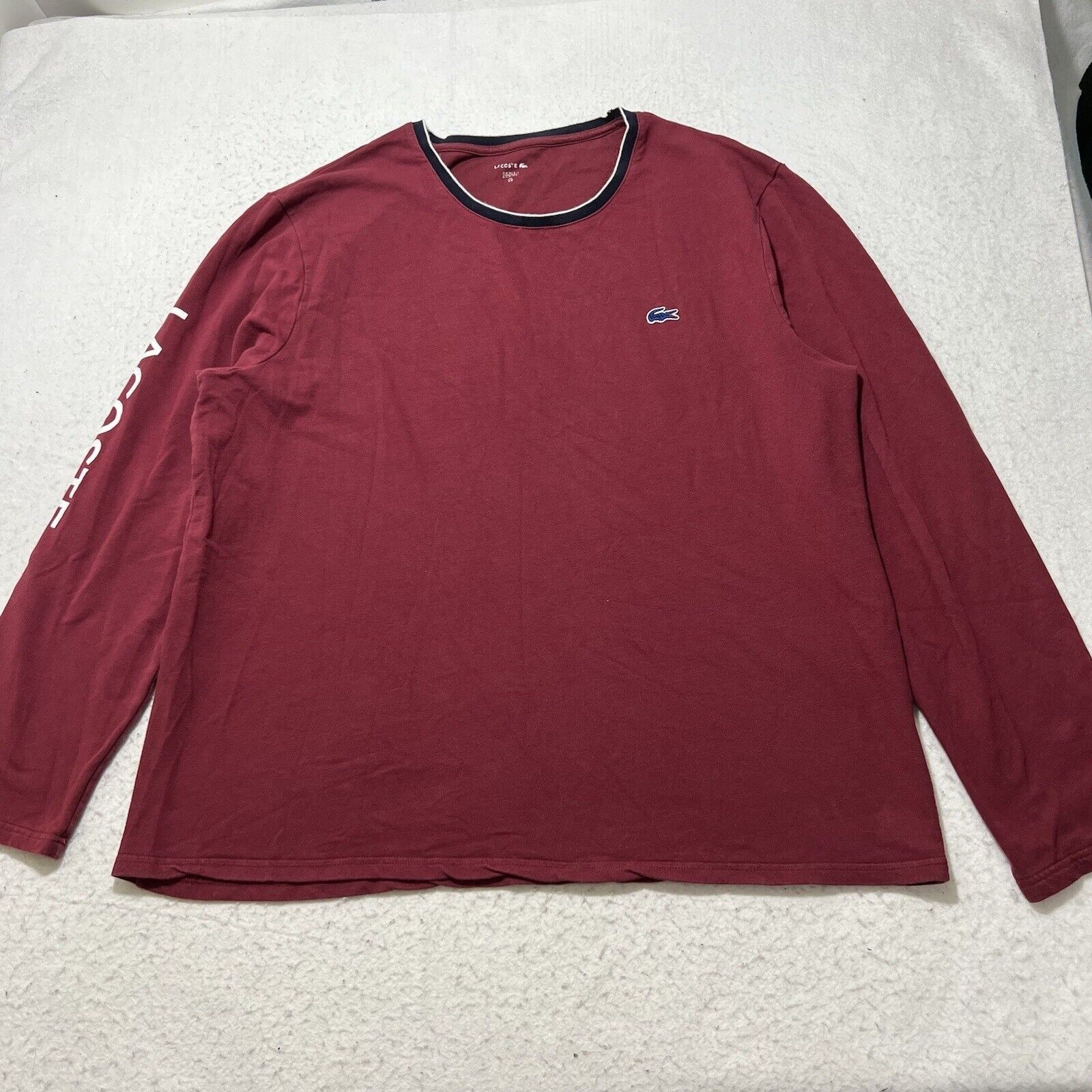 Lacoste Lacoste Sleepwear XL Crewneck Sweatshirt Maroon Loungewear Size US XL / EU 56 / 4 - 1 Thumbnail