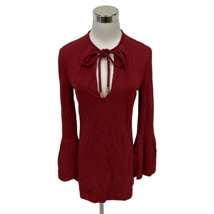 Gucci Gucci Red Tie Neck Long Sleeve Blouse Size M Size M / US 6-8 / IT 42-44 - 1 Thumbnail
