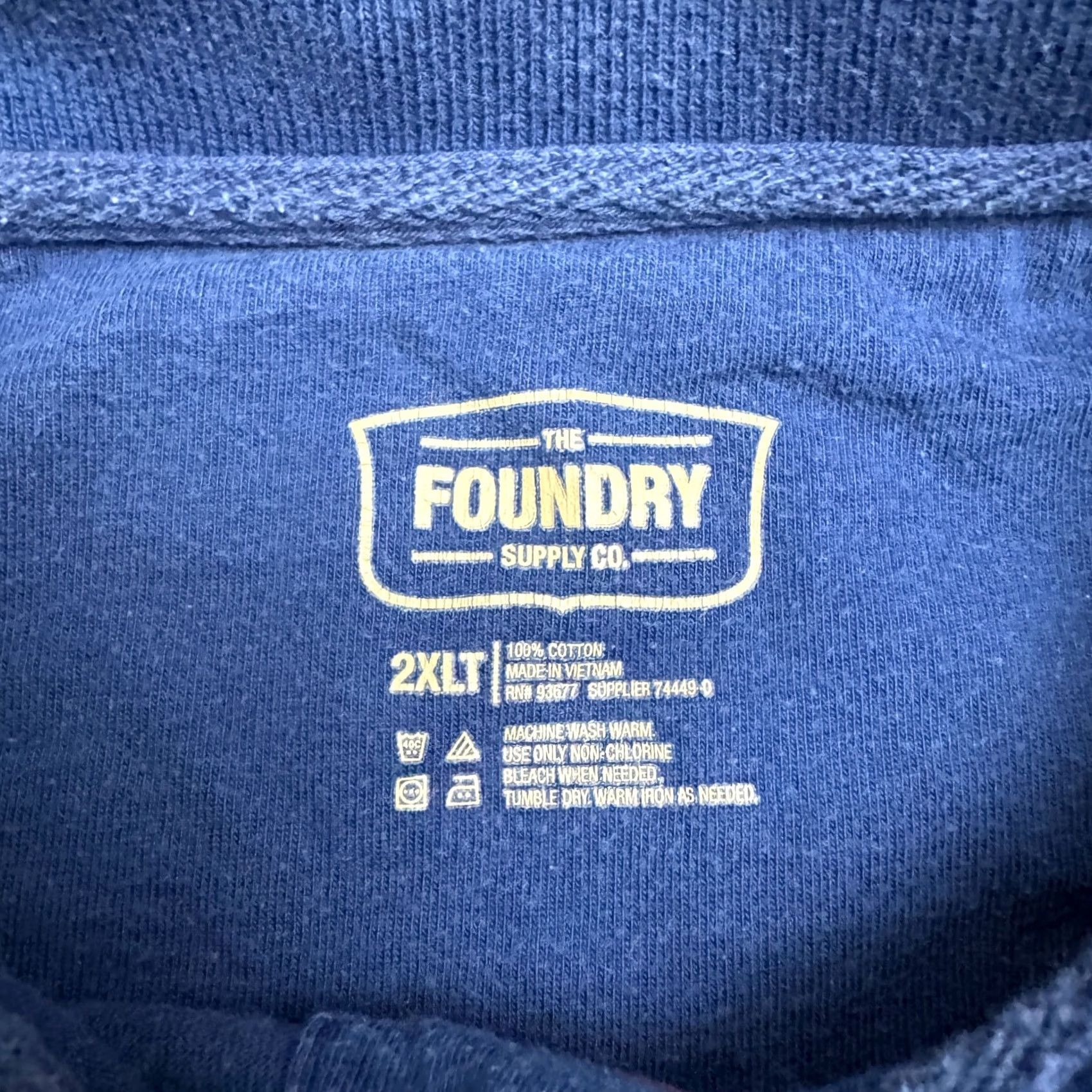 Vintage The Foundry Striped Polo Shirt Mens 2XL Tall Blue Red Cotton Pocket Polo Size US XXL / EU 58 / 5 - 3 Thumbnail