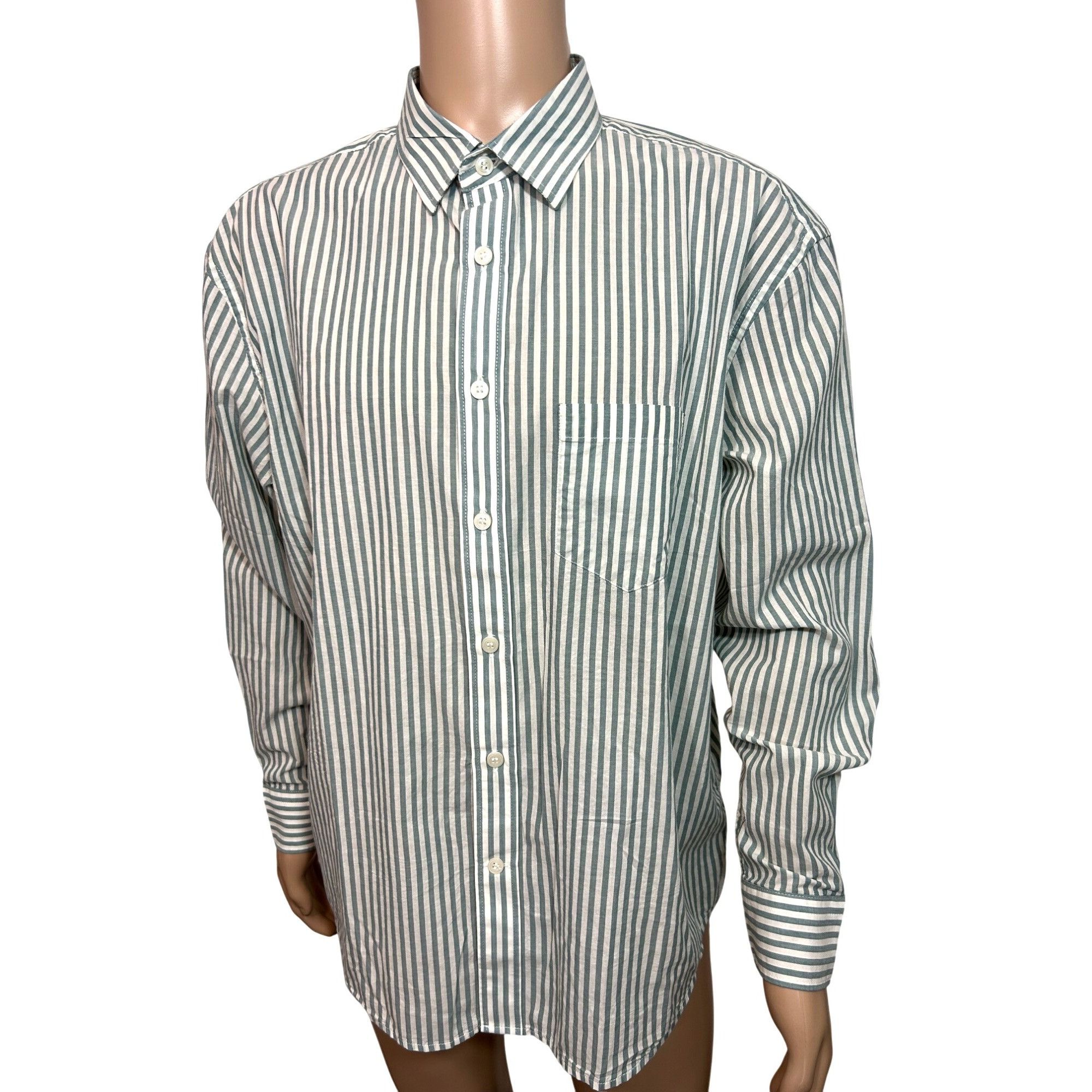 Banana Republic Banana Republic Men’s Shirt Button Up L Green Cream Mini Str Size US L / EU 52-54 / 3 - 1 Thumbnail