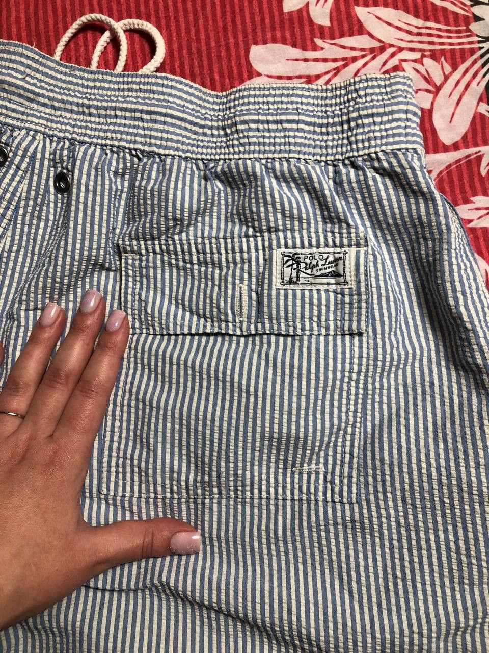 Polo Ralph Lauren × Vintage Vintage Y2K Polo Sport Striped Baggies Nylon Shorts Size US 34 / EU 50 - 2 Thumbnail