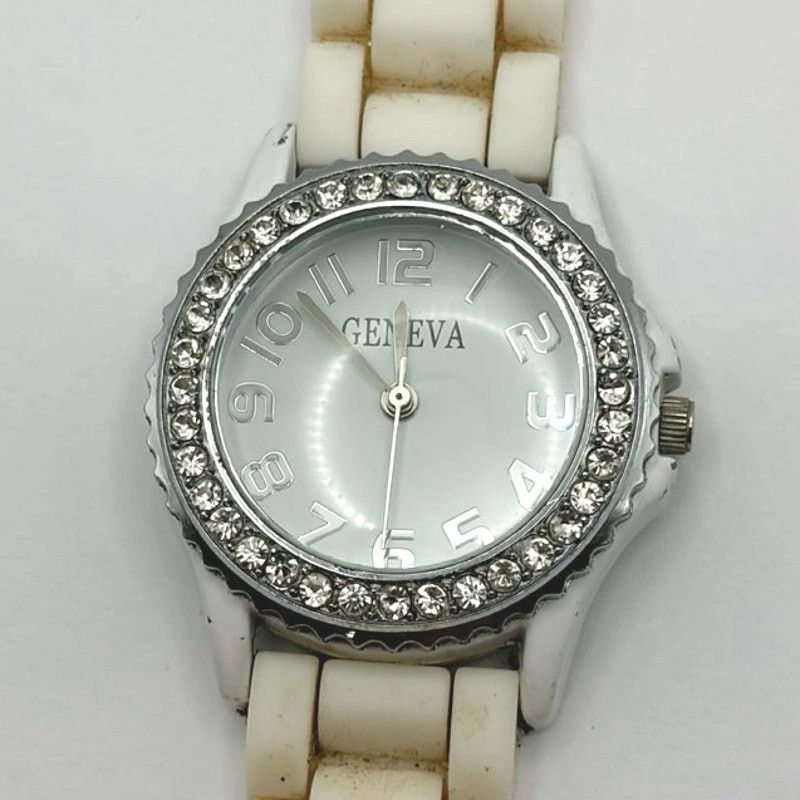 Geneva White Crystal Geneva Watch Size ONE SIZE - 3 Thumbnail
