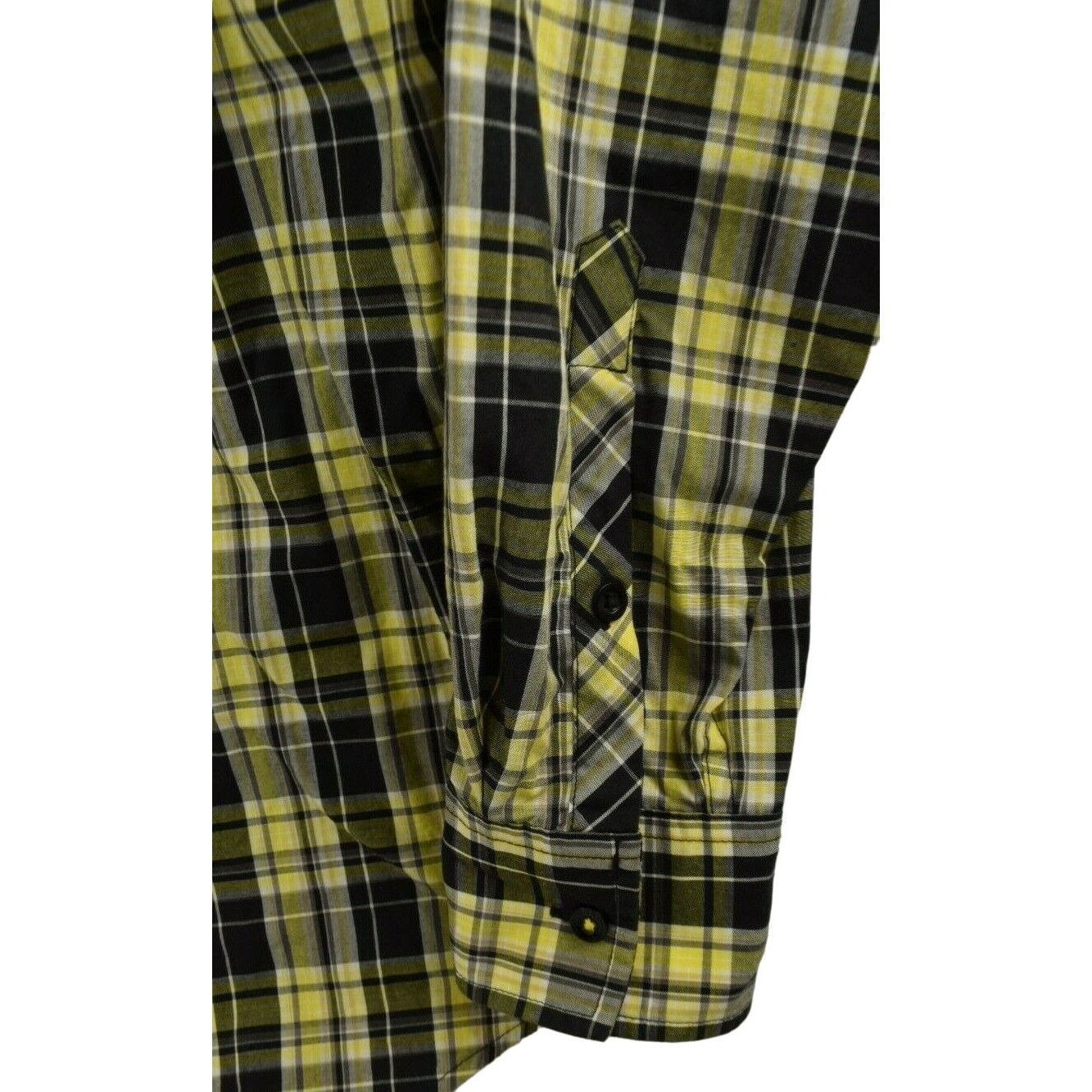 Sean John Sean John Mens XL Button Down Pocket Black and Yellow Plaid Size US XL / EU 56 / 4 - 8 Thumbnail