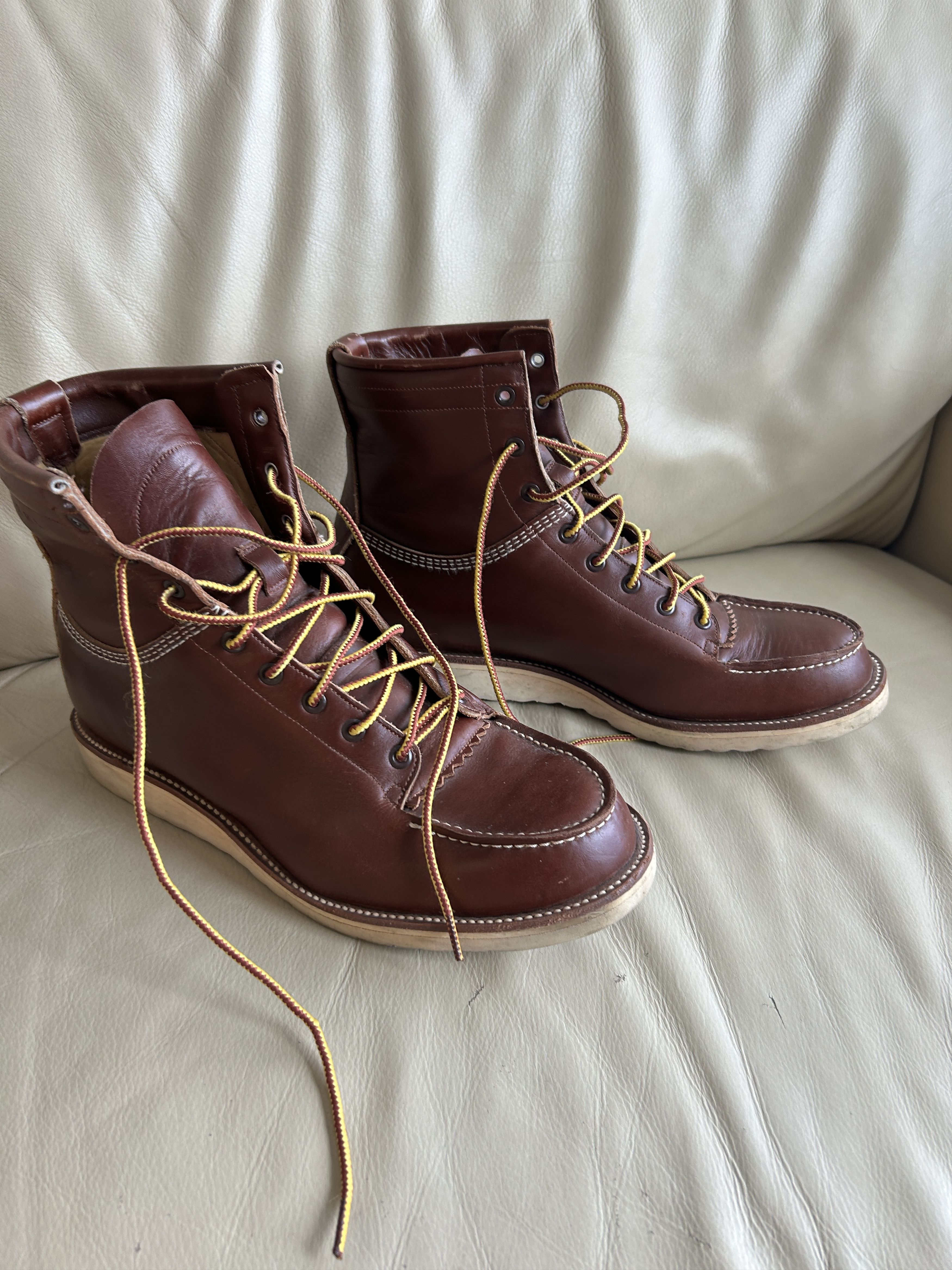 RRL Ralph Lauren Canyon Made in USA Vintage Leather Hiking Boots Size US 12 / EU 45 - 5 Thumbnail