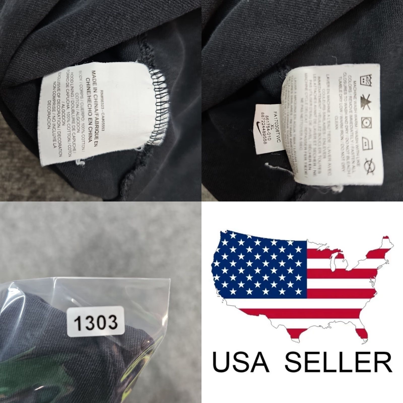 Nike Nike Full Zip Hoodie Men XL Black Cotton Blend Sweatshirt Sportswear Casual Gym & Training Size US XL / EU 56 / 4 - 10 Thumbnail