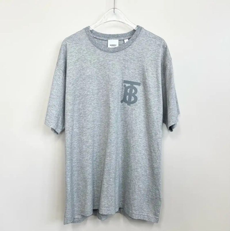 Burberry Burberry Gray Cotton Men's T-Shirt Size US S / EU 44-46 / 1 - 1 Thumbnail