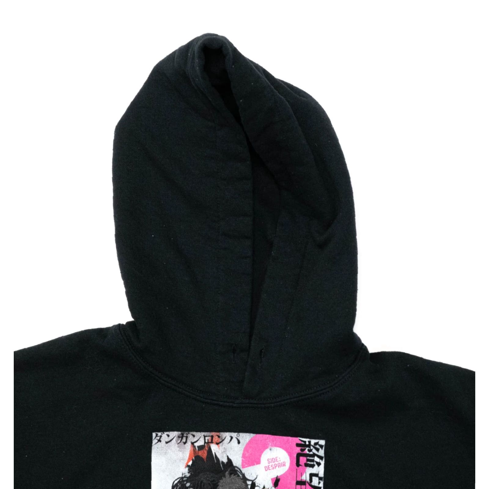 Vintage Danganronpa Hoodie Mens Adult M Black Logo Graphic Print Pullover Sweatshirt Anime Despair Arc 3 22x26 Size US M / EU 48-50 / 2 - 7 Thumbnail