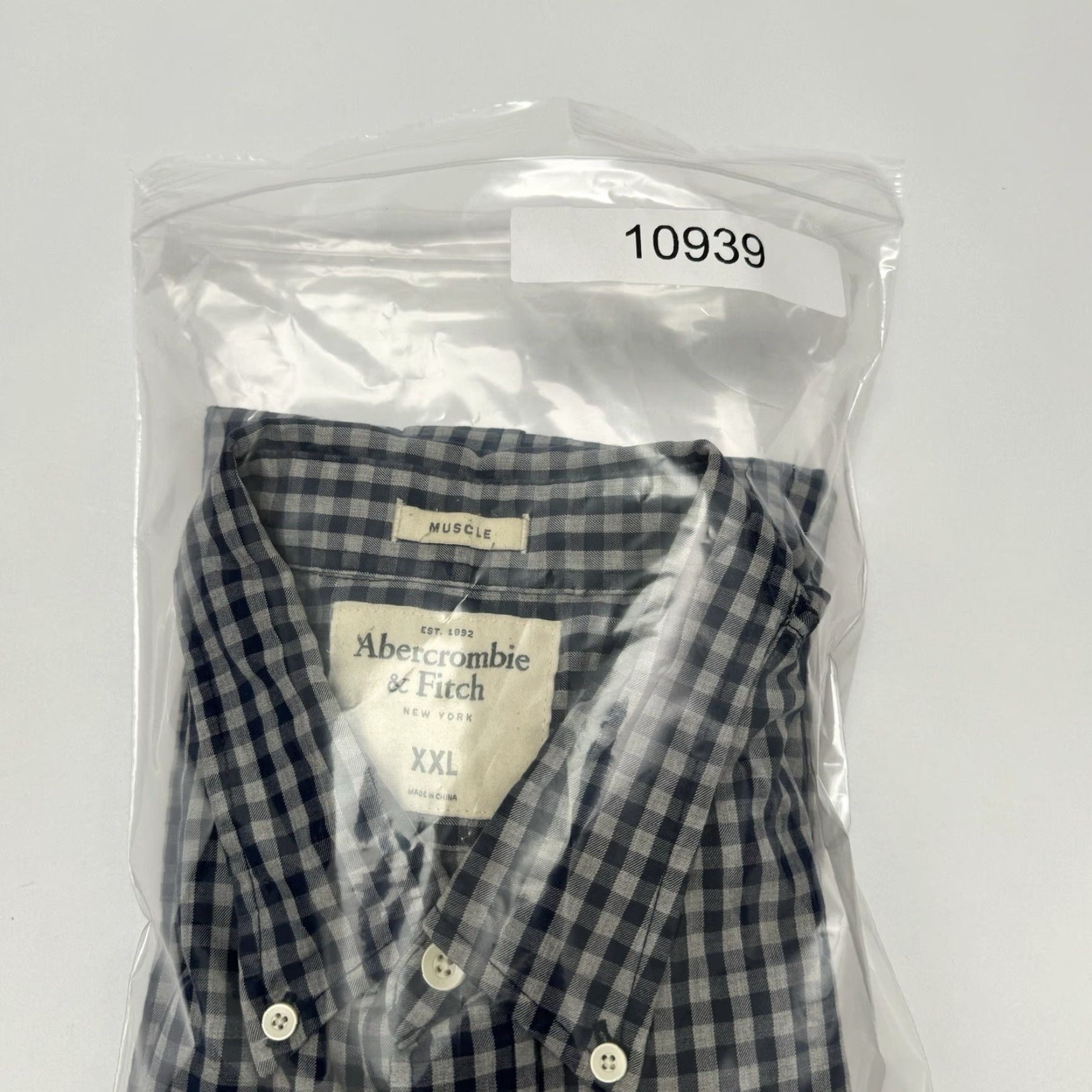 Abercrombie & Fitch Abercrombie & Fitch Men XXL Button-Down Shirt Long Sleeve Check Blue/Grey Size US XXL / EU 58 / 5 - 8 Thumbnail