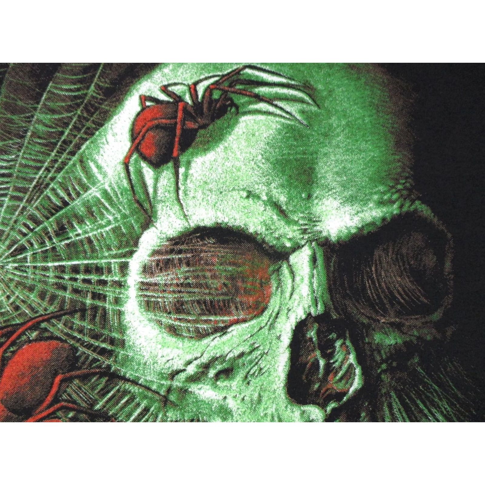 Vintage VINTAGE Spider Web Skull Paper Thin T-Shirt Black Medium Mens 80s 90s Skeleton Halloween White House NOS Size US M / EU 48-50 / 2 - 7 Thumbnail