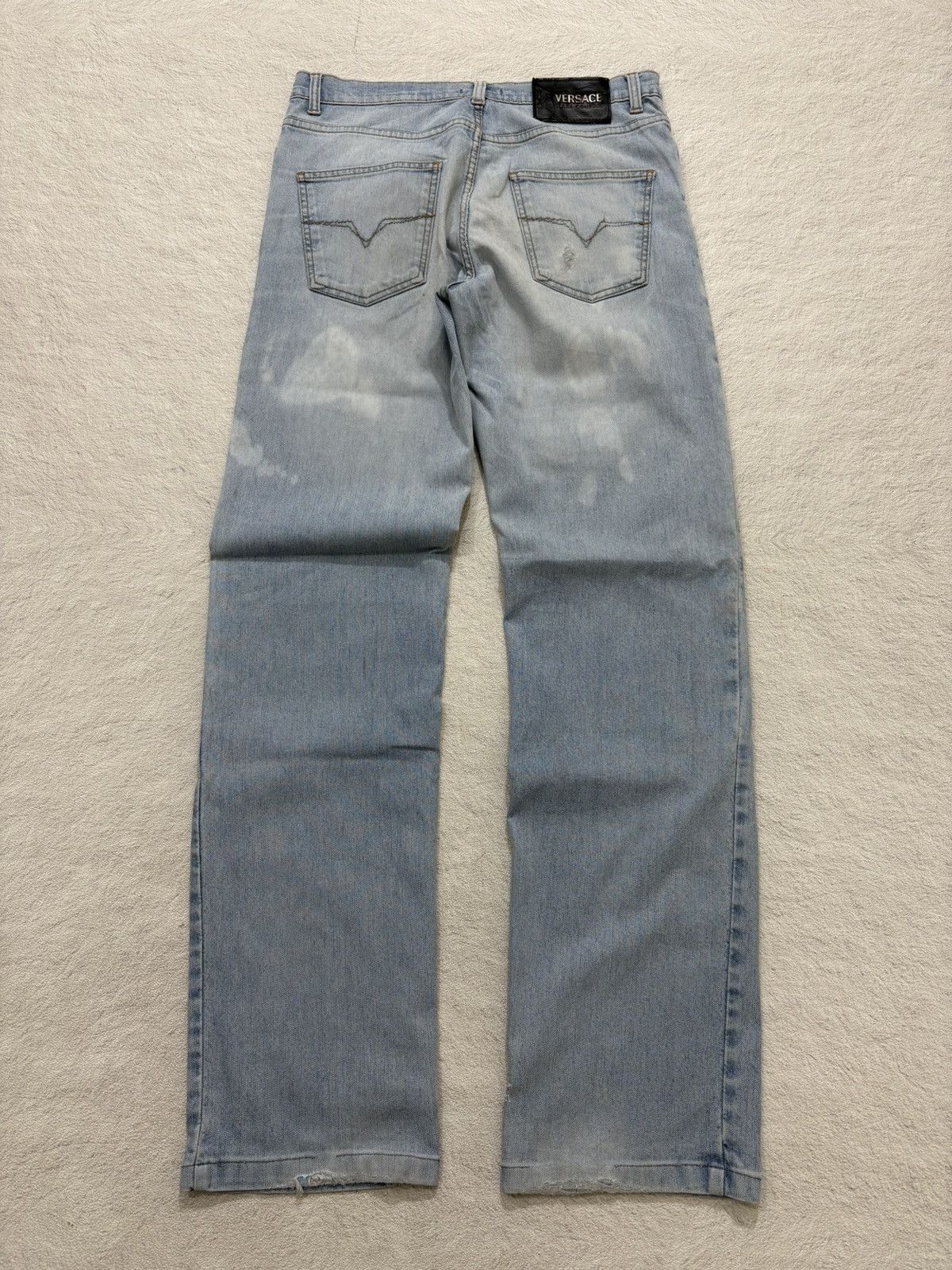 Versace Jeans Couture 2000s Versace distressed Luxury Wash Denim Size US 31 - 9 Thumbnail