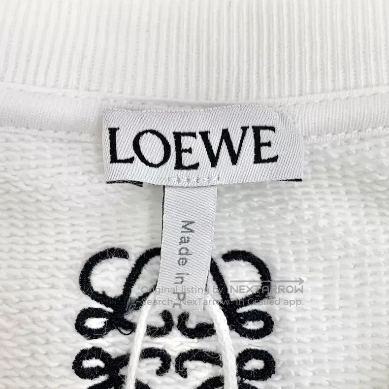 Loewe Loewe White Letter Printed Cotton Crewneck Long Sleeve Swe Size S / US 4 / IT 40 - 5 Thumbnail