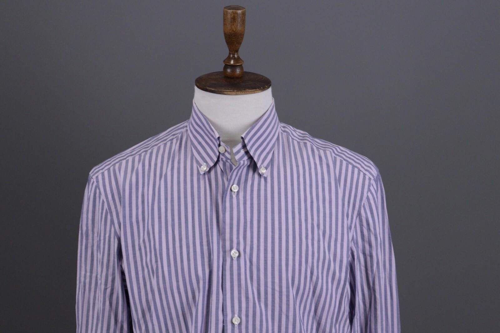 Saint James Saint James Slim Fit Blue Pinstripe Down Shirt Size XXL /48 Size US XXL / EU 58 / 5 - 2 Thumbnail