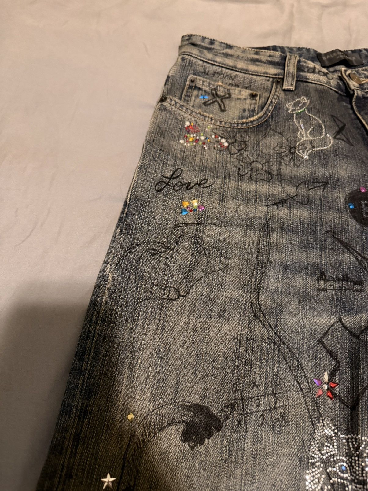 Balenciaga Balenciaga Rhinestone Jeans Japan Version Size US 30 / EU 46 - 4 Thumbnail