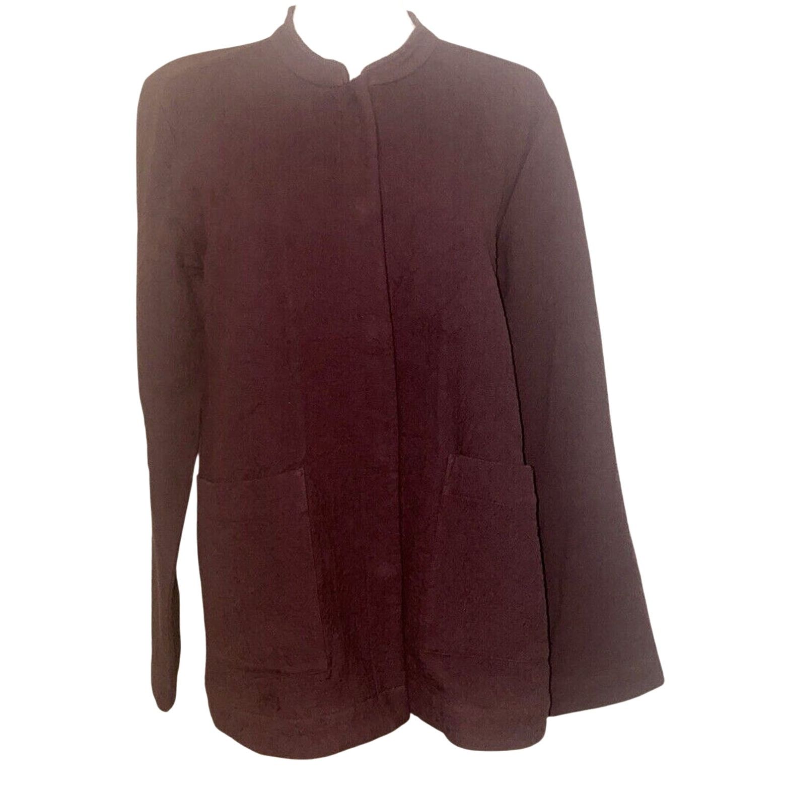 Eileen Fisher Eileen Fisher Size Medium Burgundy Minimalist Classic Blazer Size M / US 6-8 / IT 42-44 - 1 Thumbnail