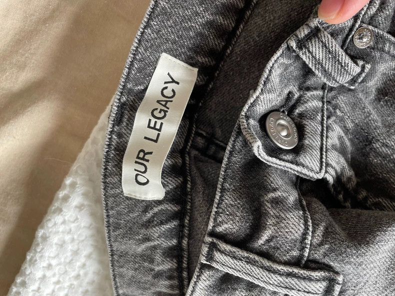 Our Legacy Our Legacy Black and gray patchwork jeans with double ring Size US 32 / EU 48 - 8 Thumbnail