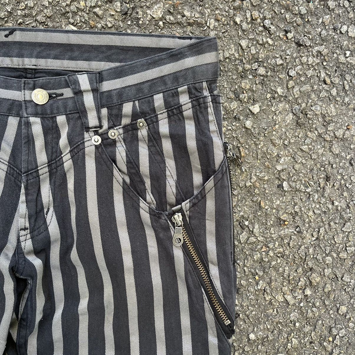 PPFM PPFM Striped Denim Multi Zippers Jeans Cyber Punk Grunge Size US 30 / EU 46 - 5 Thumbnail