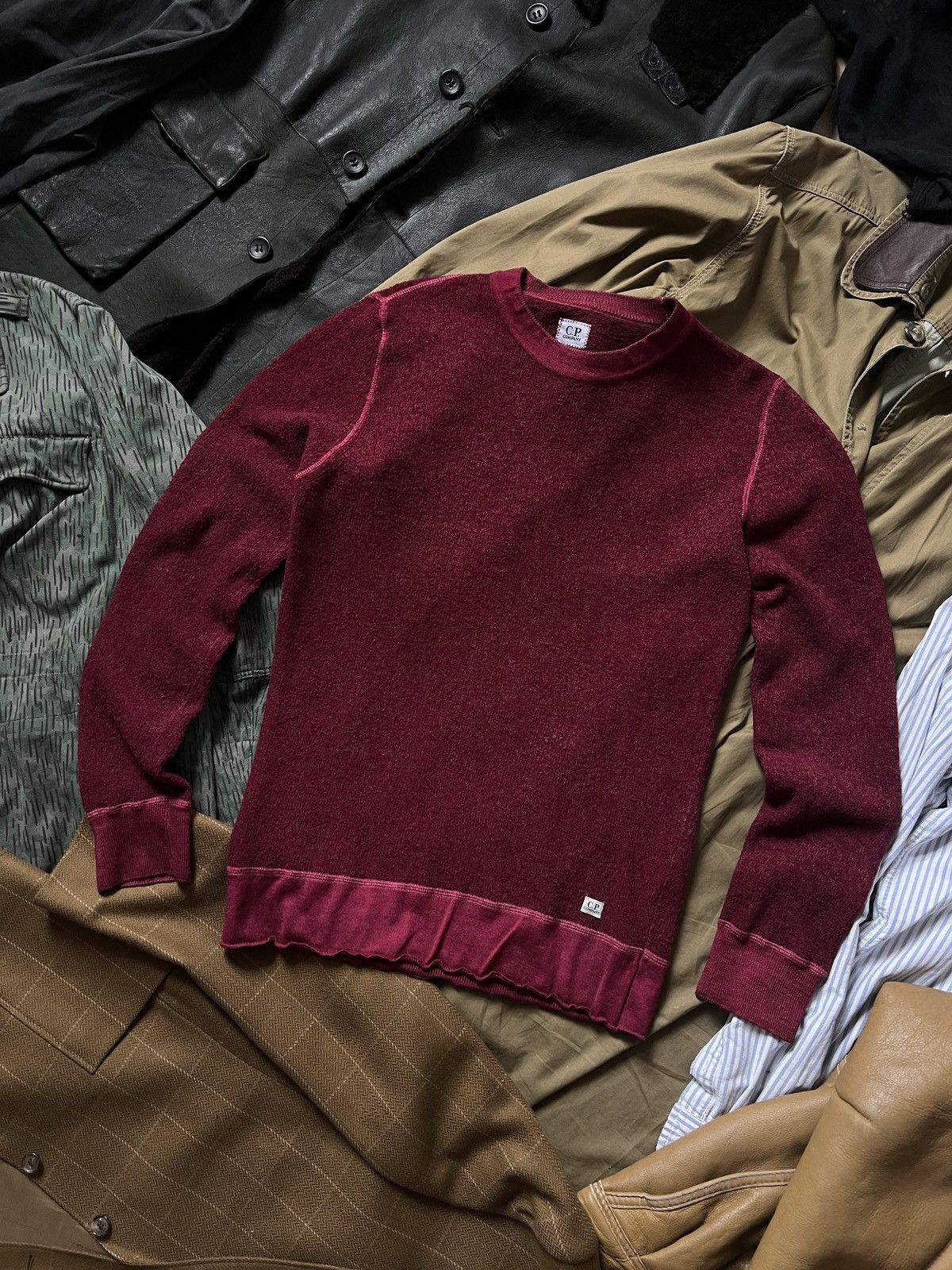 C.P. Company C.P. Company Wool Linen Sweater Burgundy L-XL Size US L / EU 52-54 / 3 - 1 Thumbnail