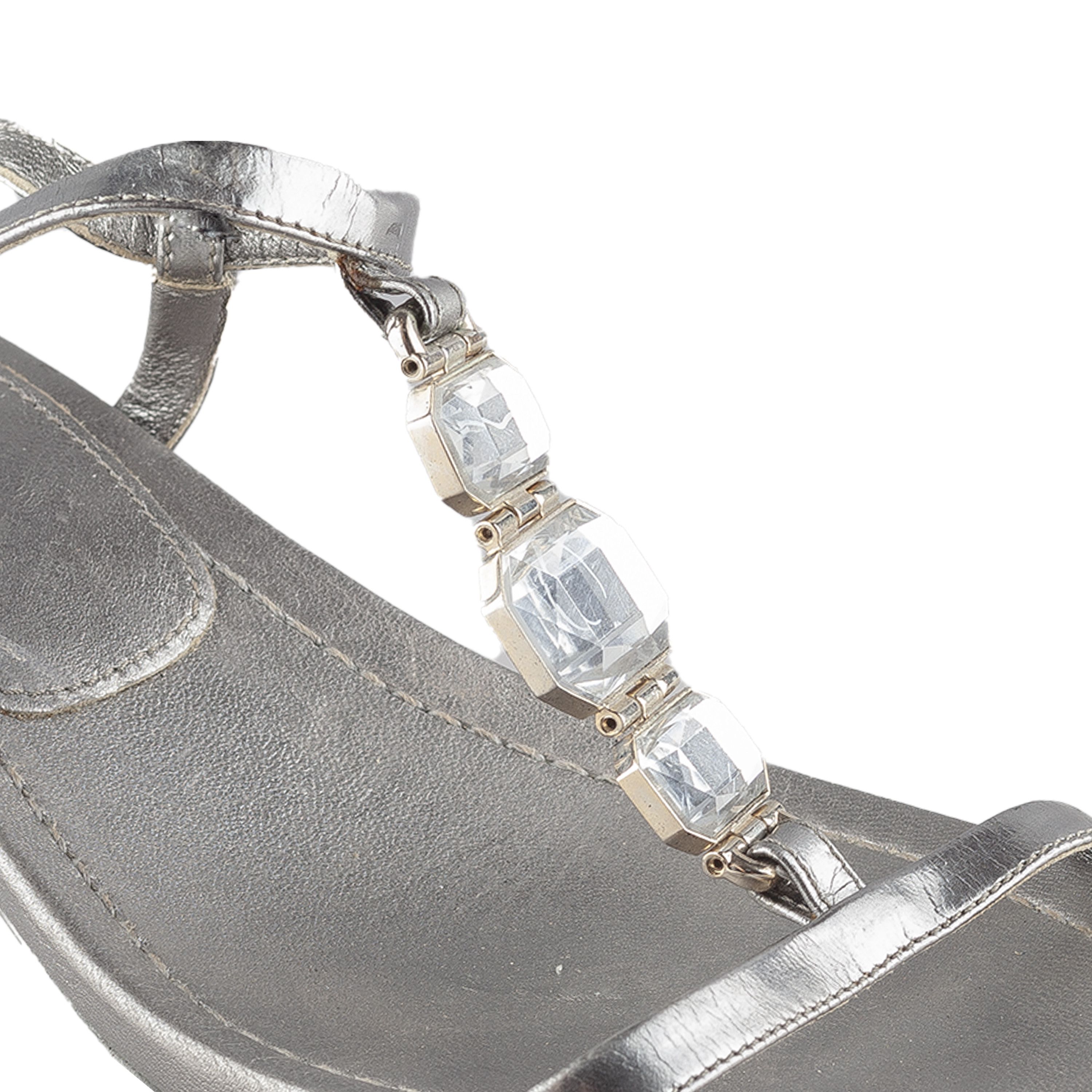 Prada Prada Vintage Silver Sandals (38,5 EU) Size US 8.5 / IT 38.5 - 6 Thumbnail