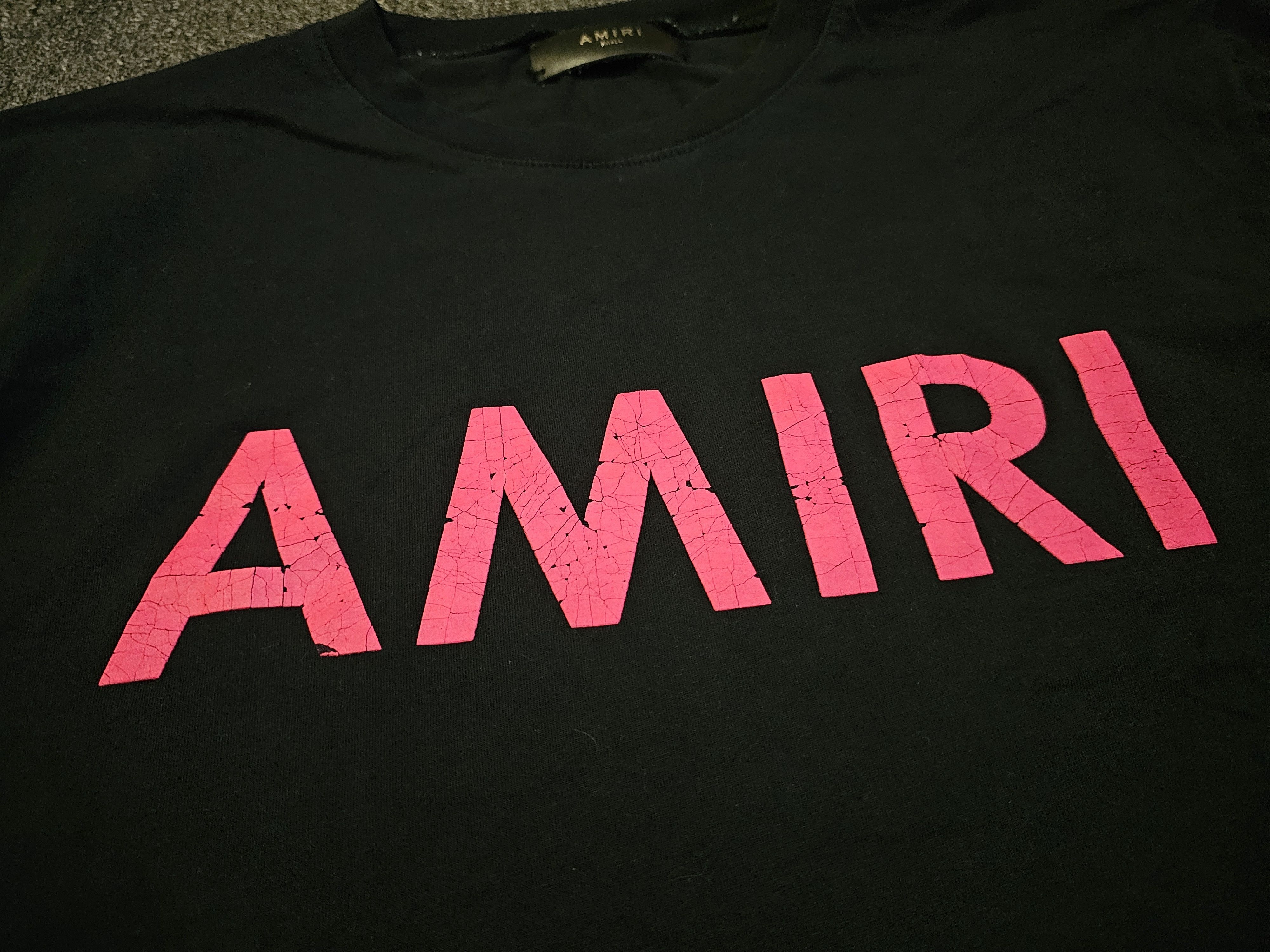 Amiri Amiri Black Pink Logo Print T-Shirt Size S Size US S / EU 44-46 / 1 - 2 Thumbnail