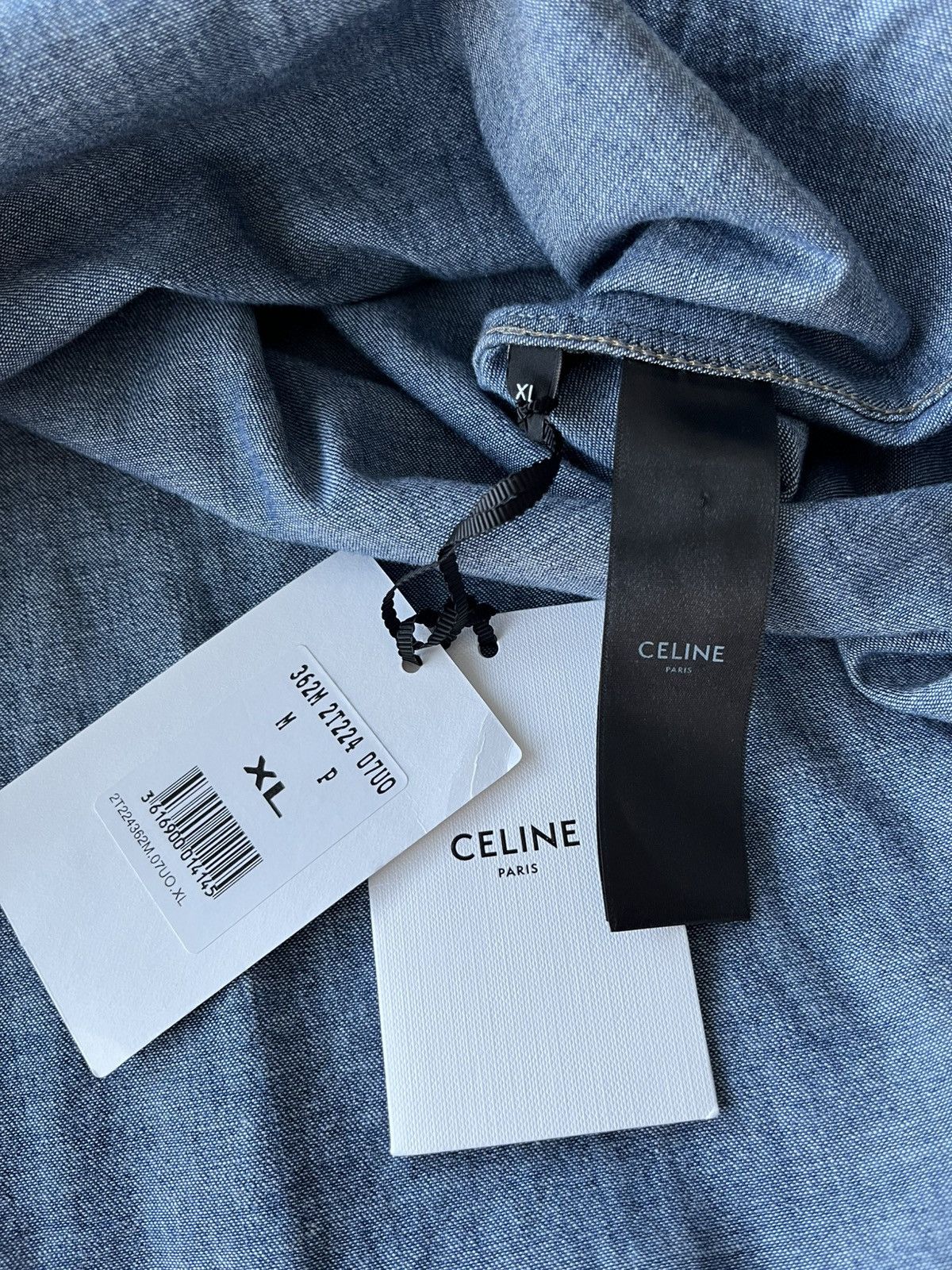 Celine × Hedi Slimane Brand New Rare Classic Hedi Slimane Celine Denim Shirt Size US XL / EU 56 / 4 - 15 Thumbnail