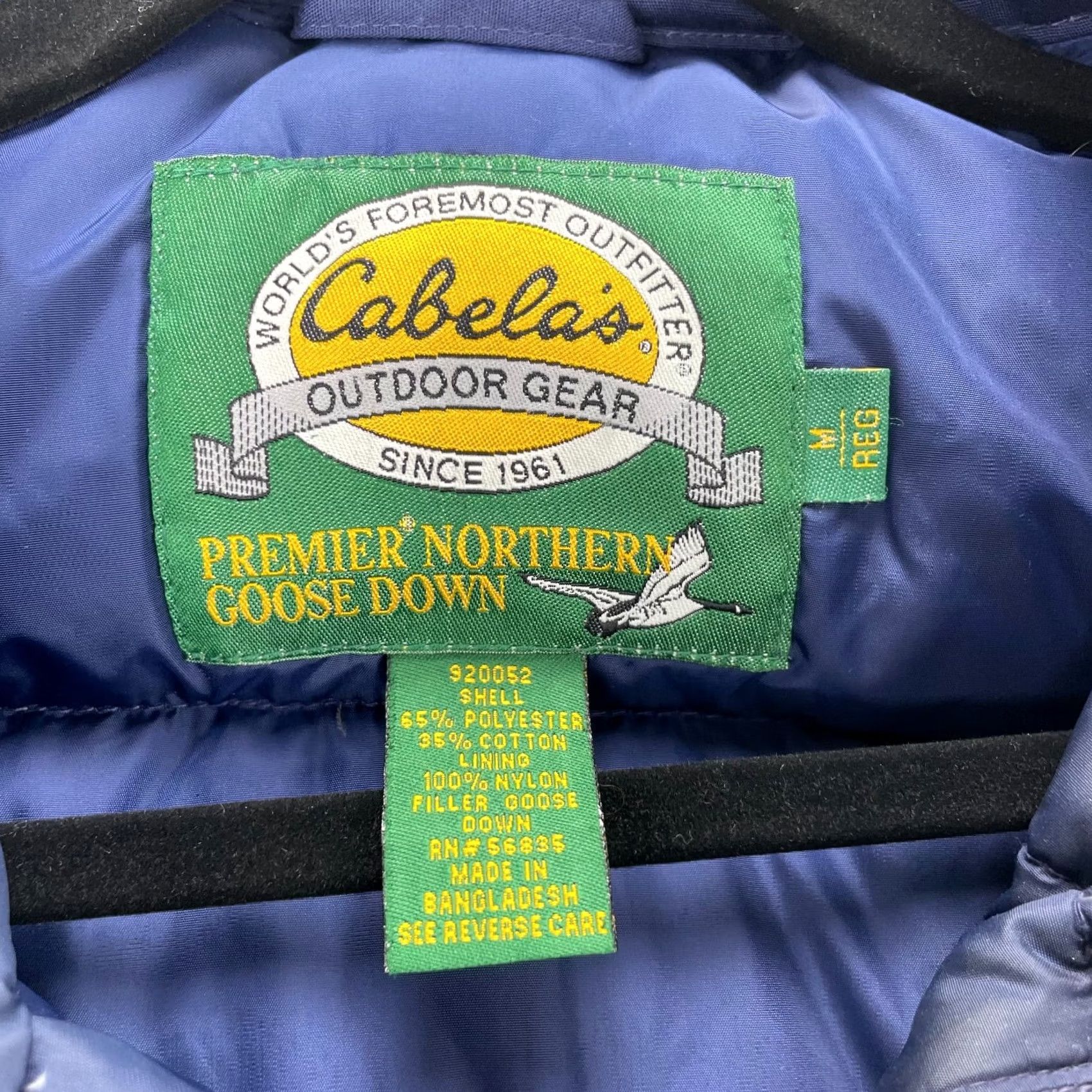 Vintage VTG Cabela's Vest Mens Medium Blue Goose Down Puffer Parka Mock Snap Hiking Size M Size US M / EU 48-50 / 2 - 7 Thumbnail