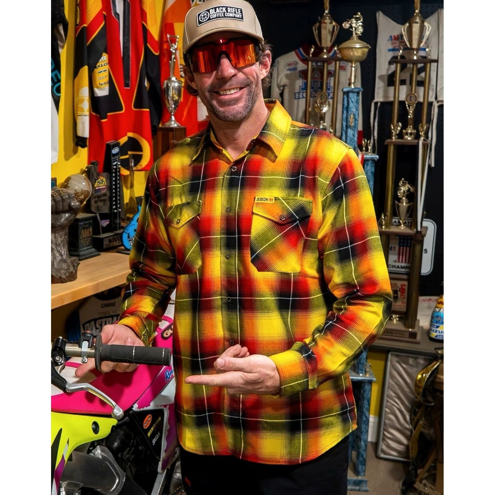 Vintage Dixxon Flannel Co. Travis Pastrana 2.0 Long Sleeve Button-Up Shirt Mens 2XL Red Yellow Black White Plaid Flannel Size US XXL / EU 58 / 5 - 6 Thumbnail